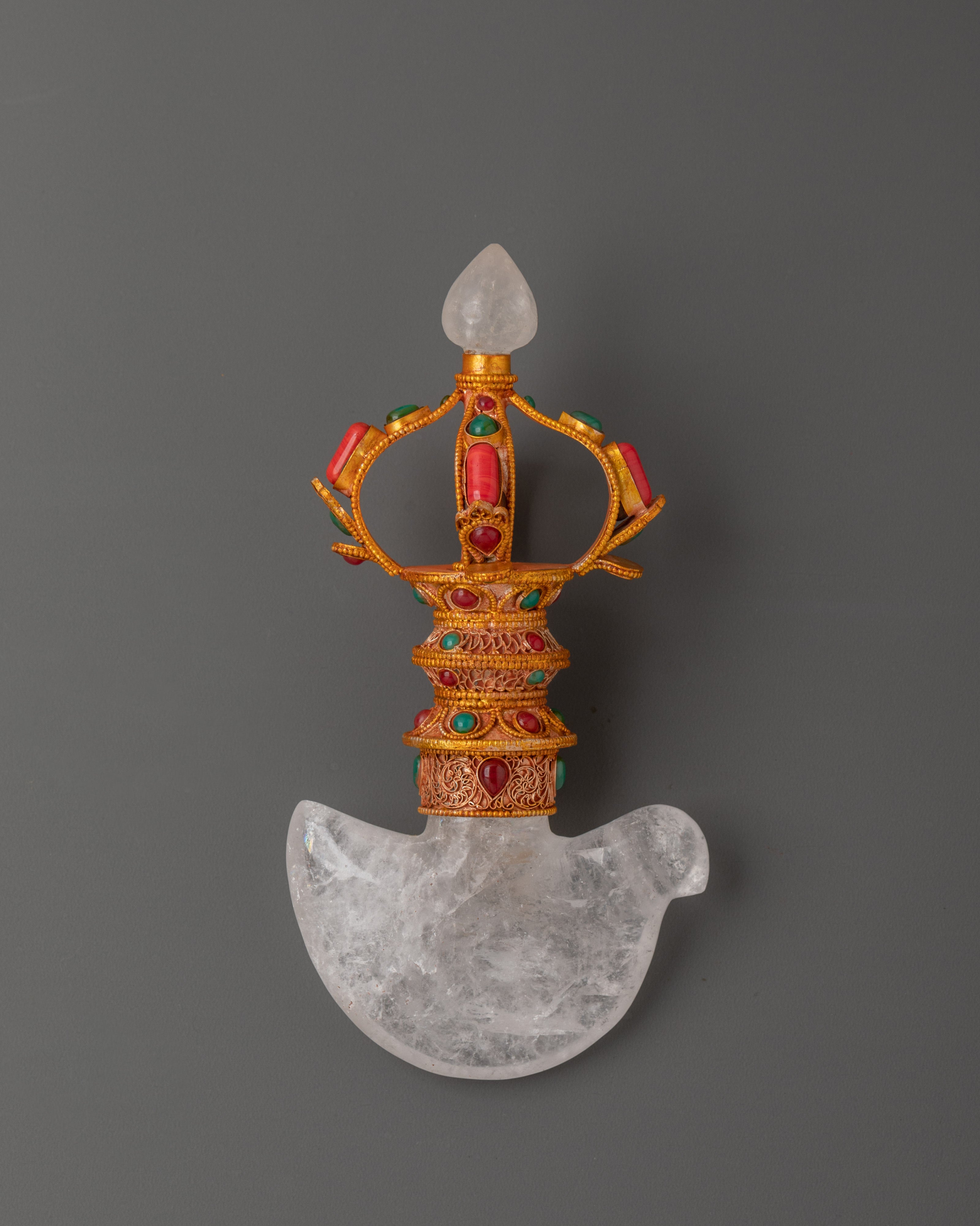 Buddhist Ritual Knife | Sacred Crystal & Copper Body