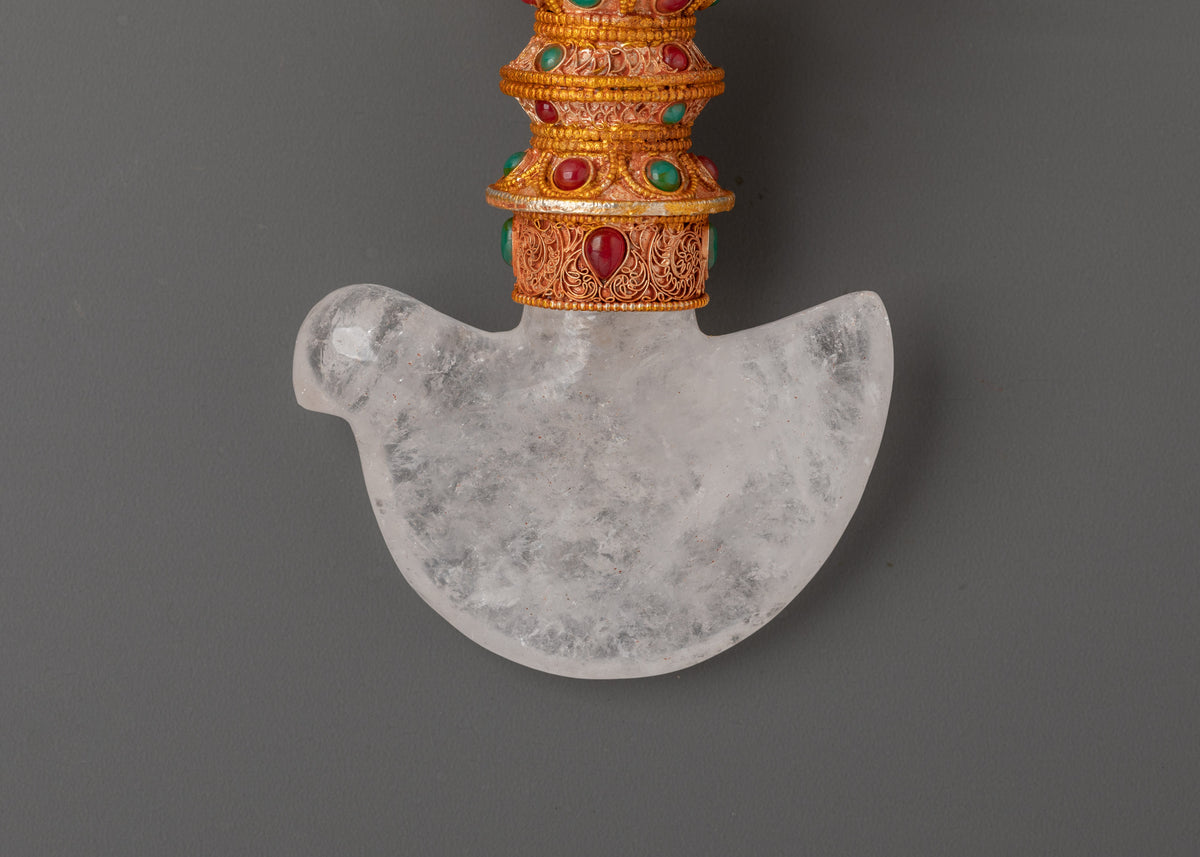 Buddhist Ritual Knife | Sacred Crystal & Copper Body
