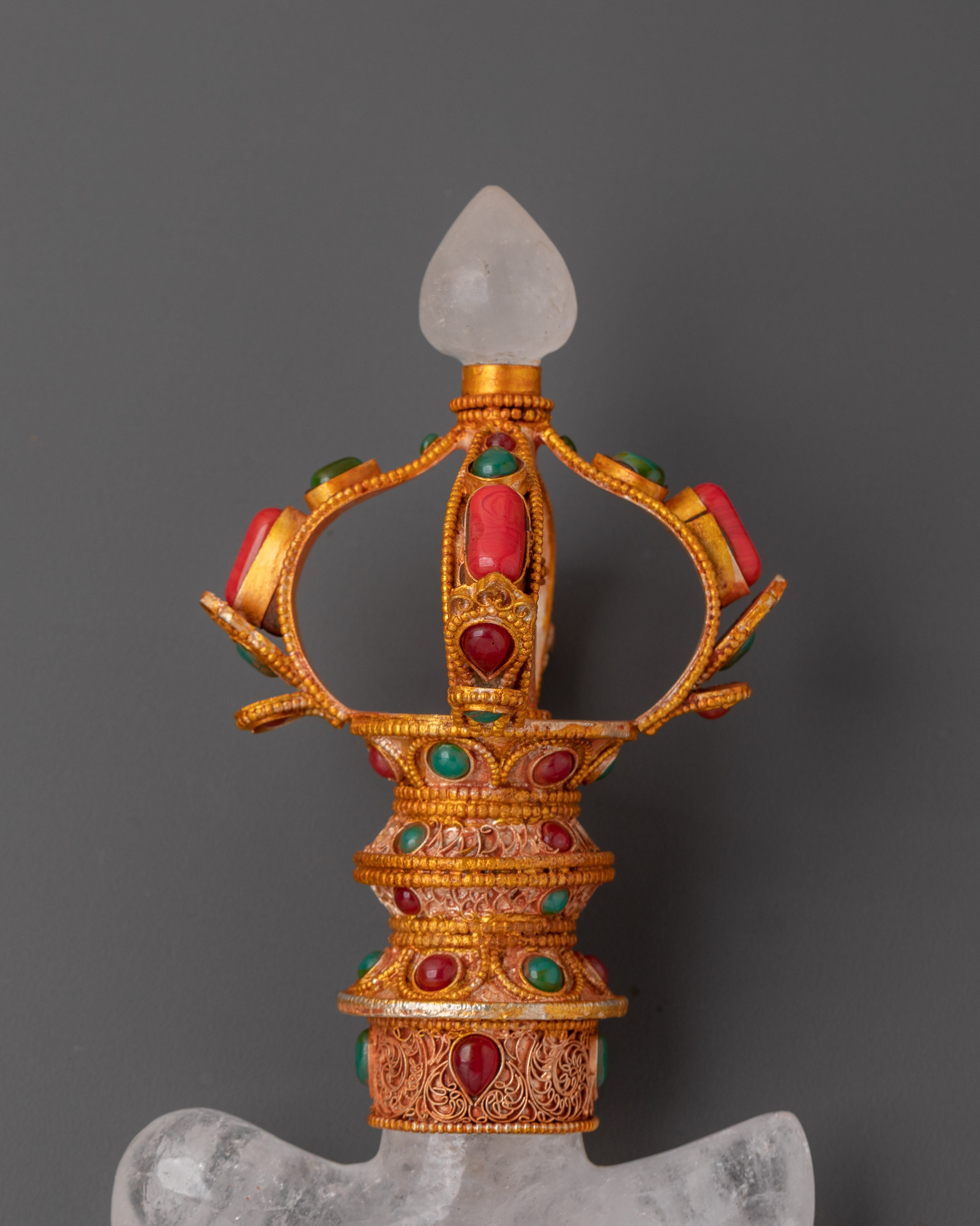 Buddhist Ritual Knife | Sacred Crystal & Copper Body