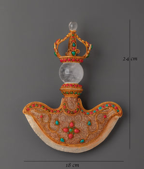 Tibetan Crystal Kartika Knife with Turquoise & Coral Inlay