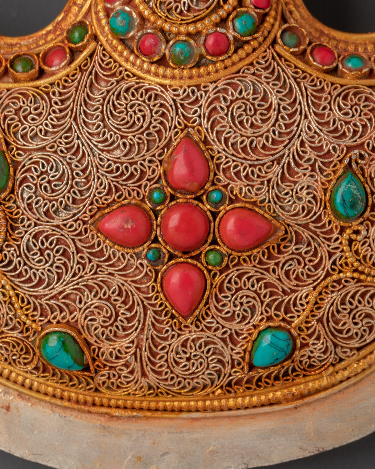 Tibetan Crystal Kartika Knife with Turquoise & Coral Inlay