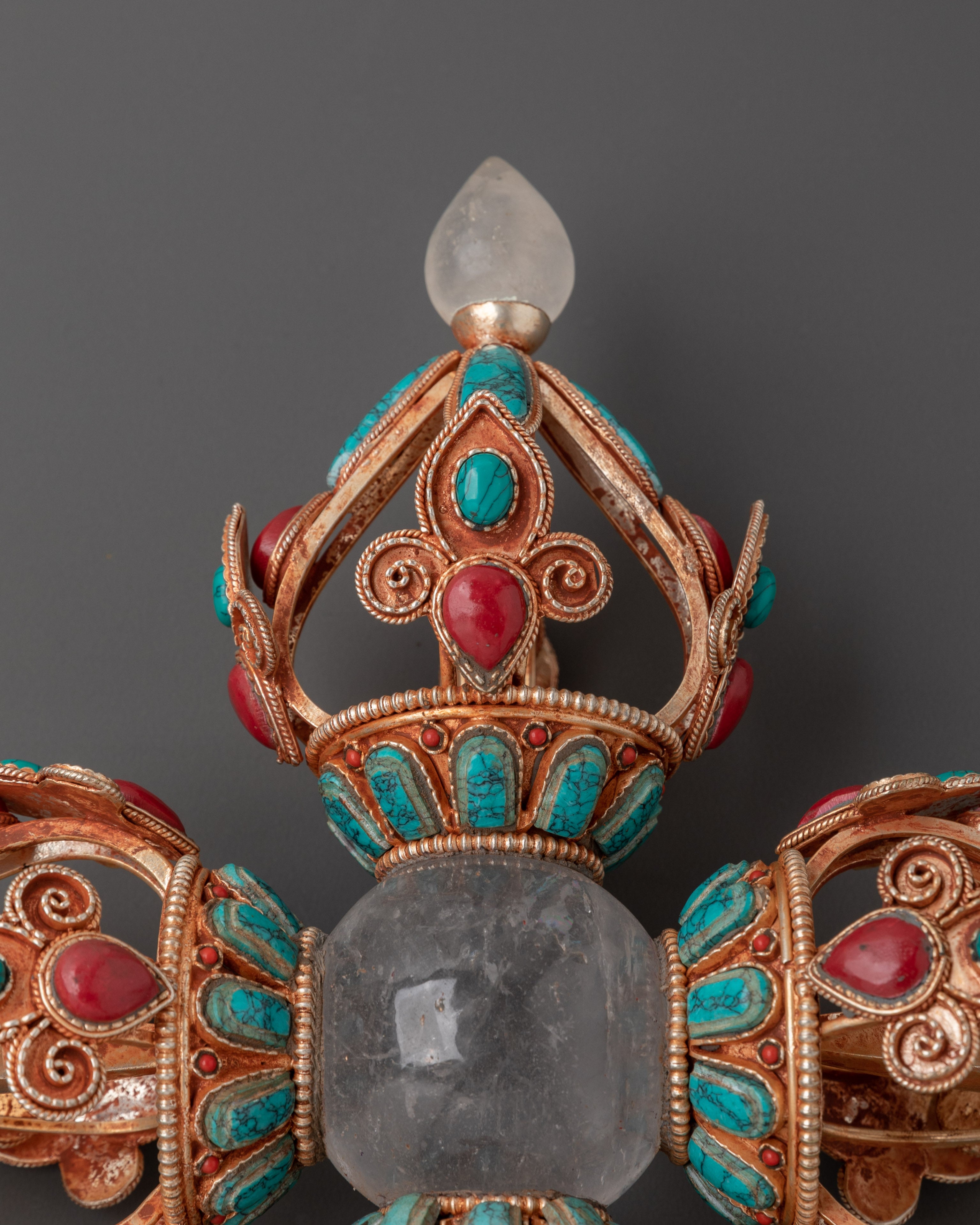 Crystal Bishwo Vajra | Handcrafted Tibetan Double Dorje