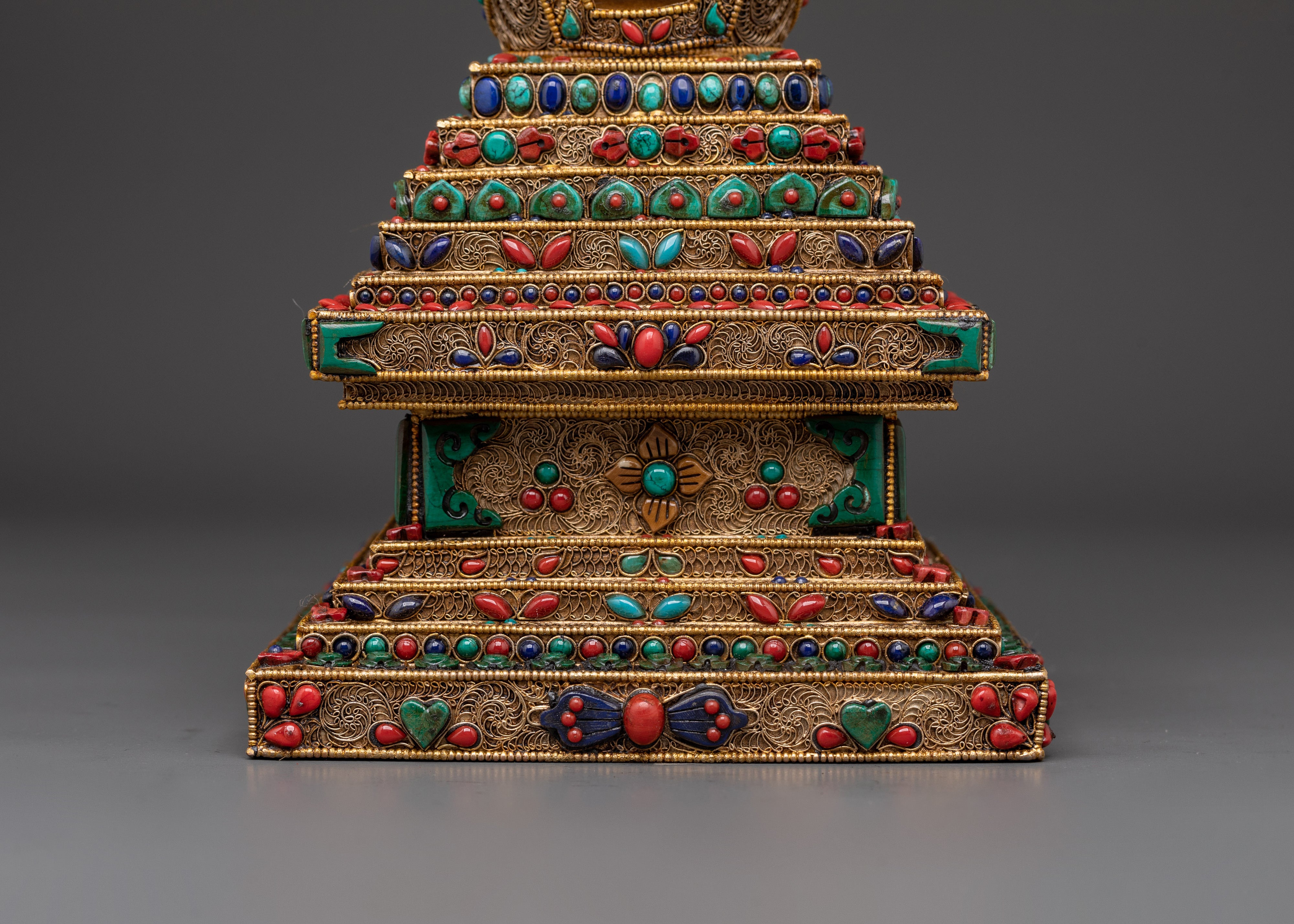 Tibetan Crystal Stupa for Buddhist Altar & Meditation Space