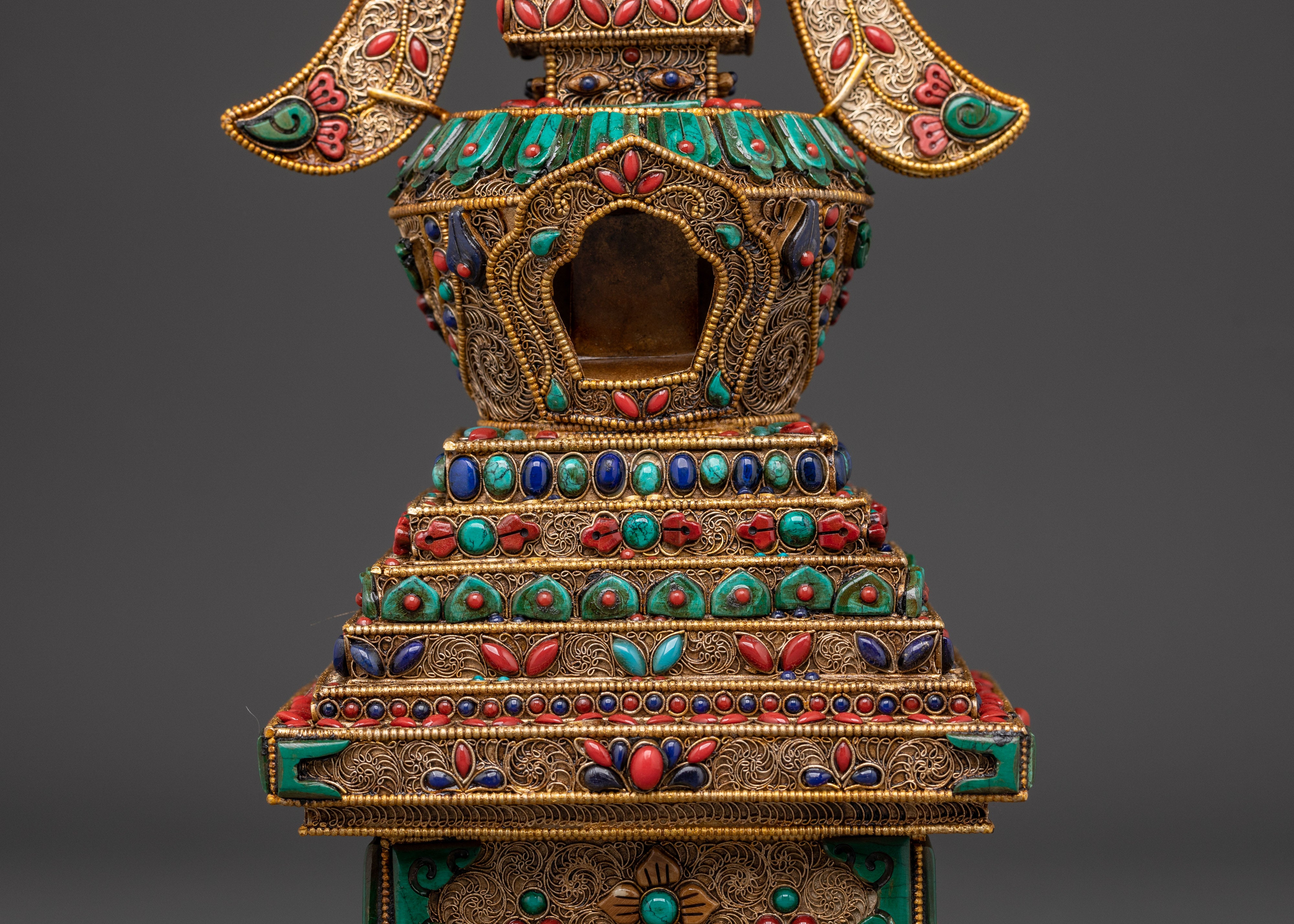 Tibetan Crystal Stupa for Buddhist Altar & Meditation Space