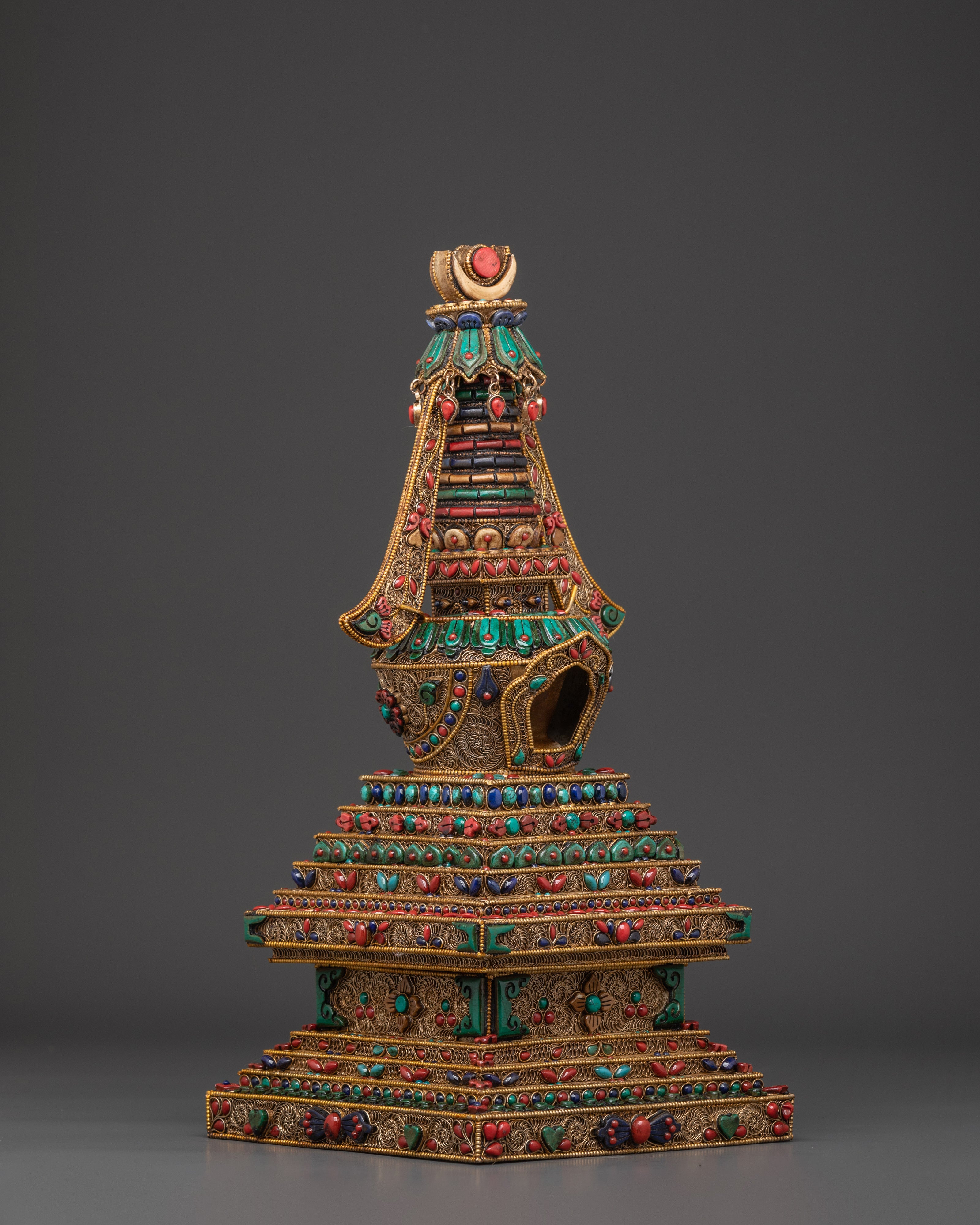 Tibetan Crystal Stupa for Buddhist Altar & Meditation Space