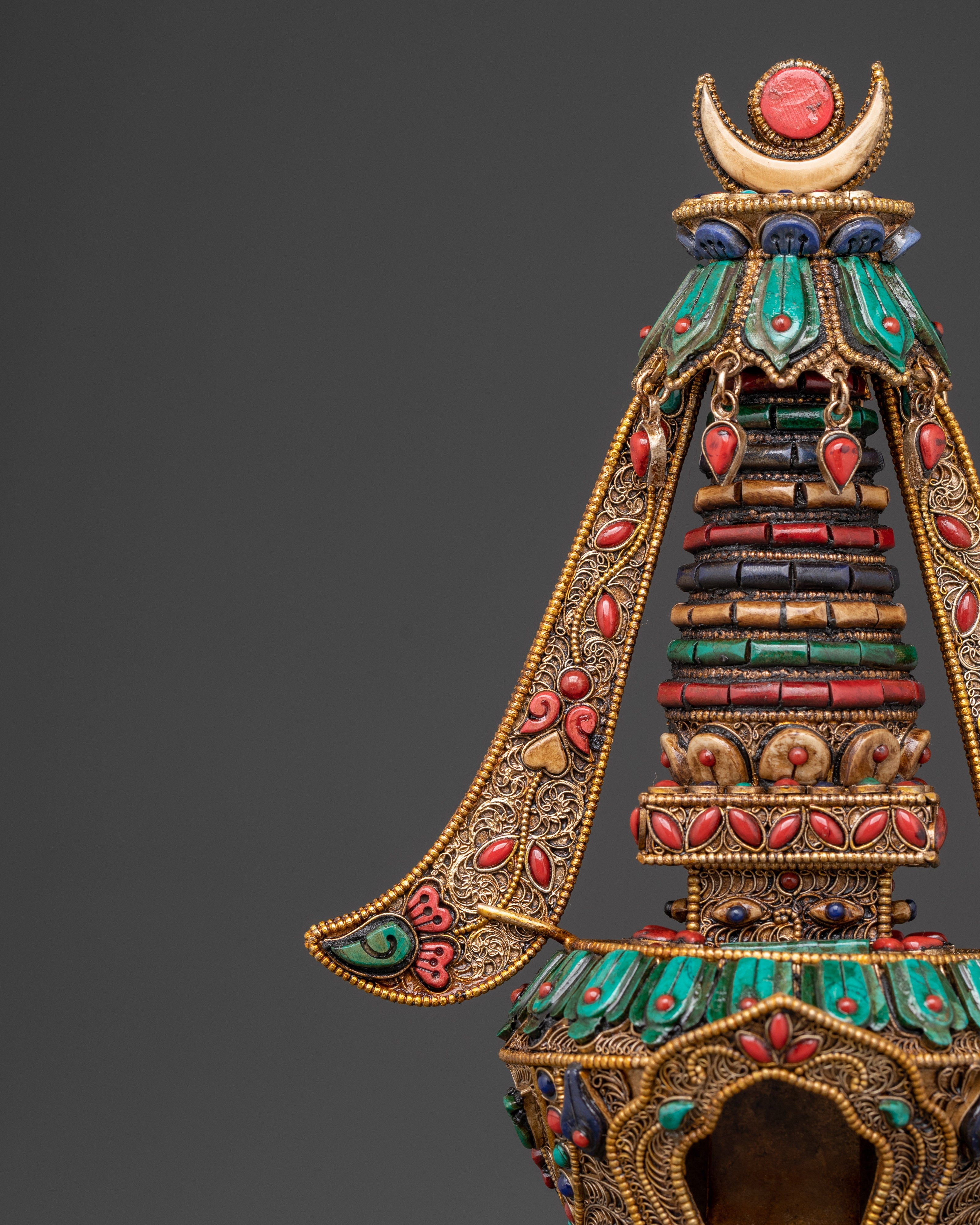 Tibetan Crystal Stupa for Buddhist Altar & Meditation Space