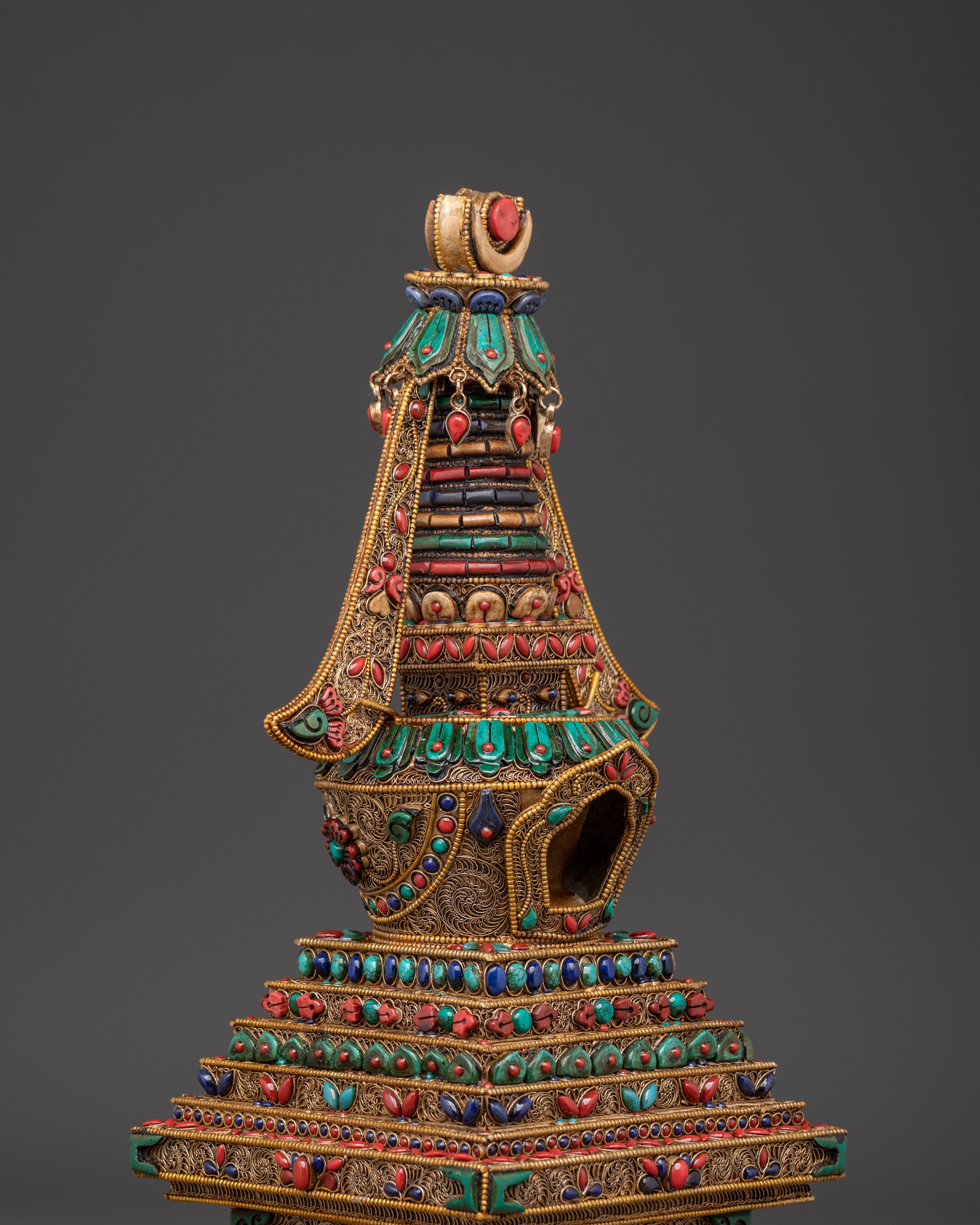 Tibetan Crystal Stupa for Buddhist Altar & Meditation Space