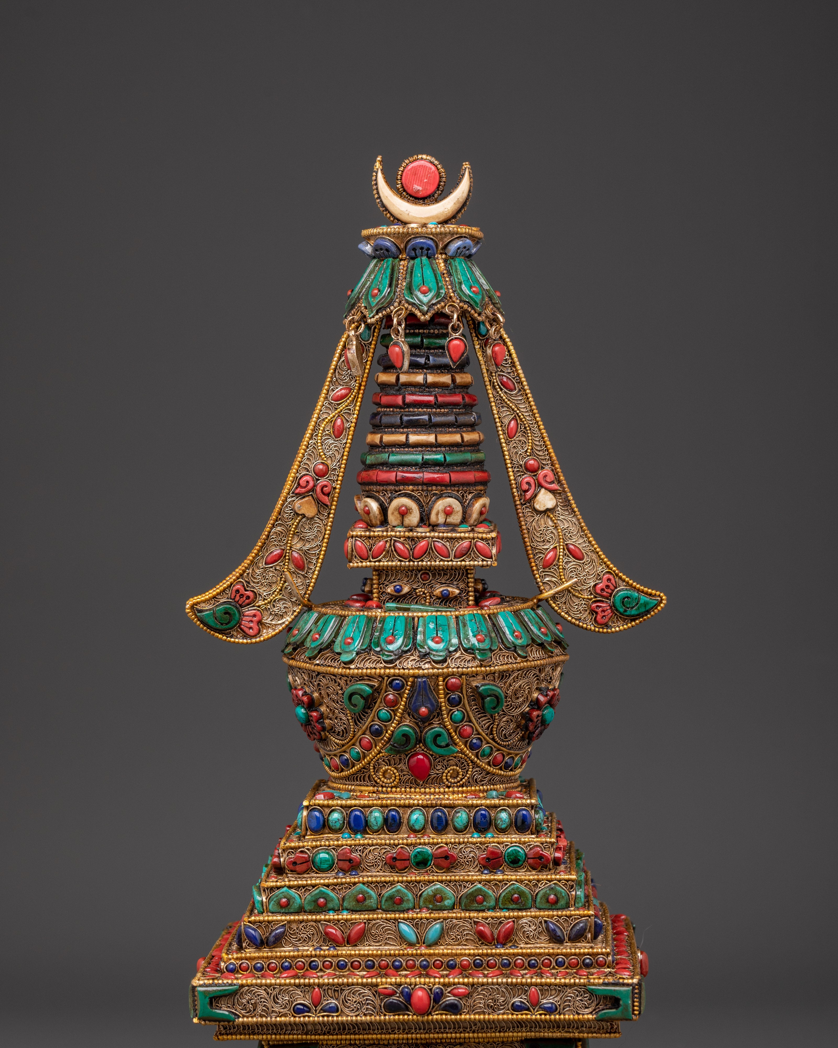 Tibetan Crystal Stupa for Buddhist Altar & Meditation Space