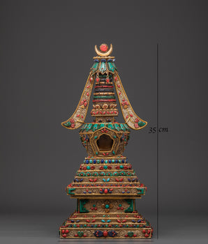 Tibetan Crystal Stupa for Buddhist Altar & Meditation Space