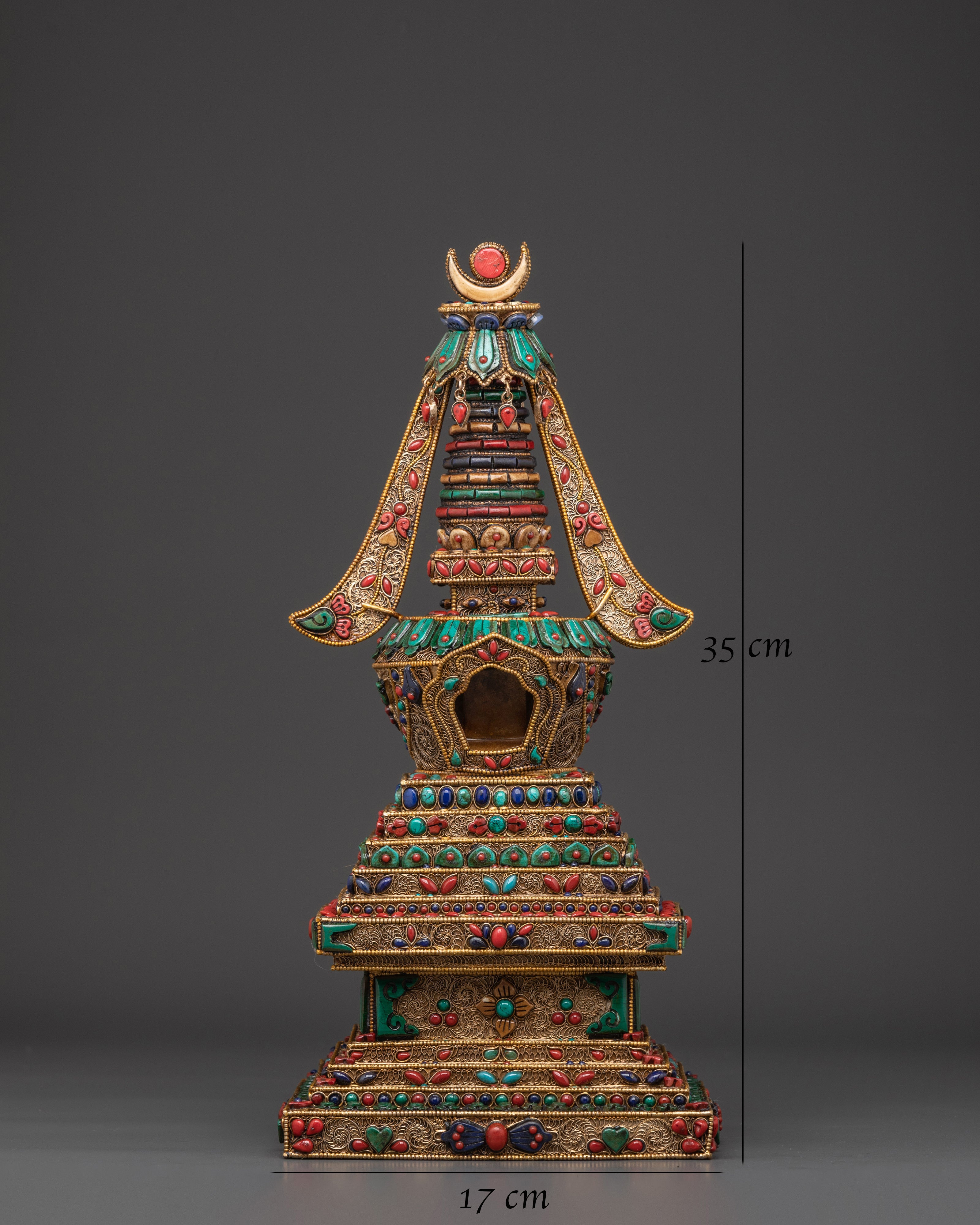 Tibetan Crystal Stupa for Buddhist Altar & Meditation Space