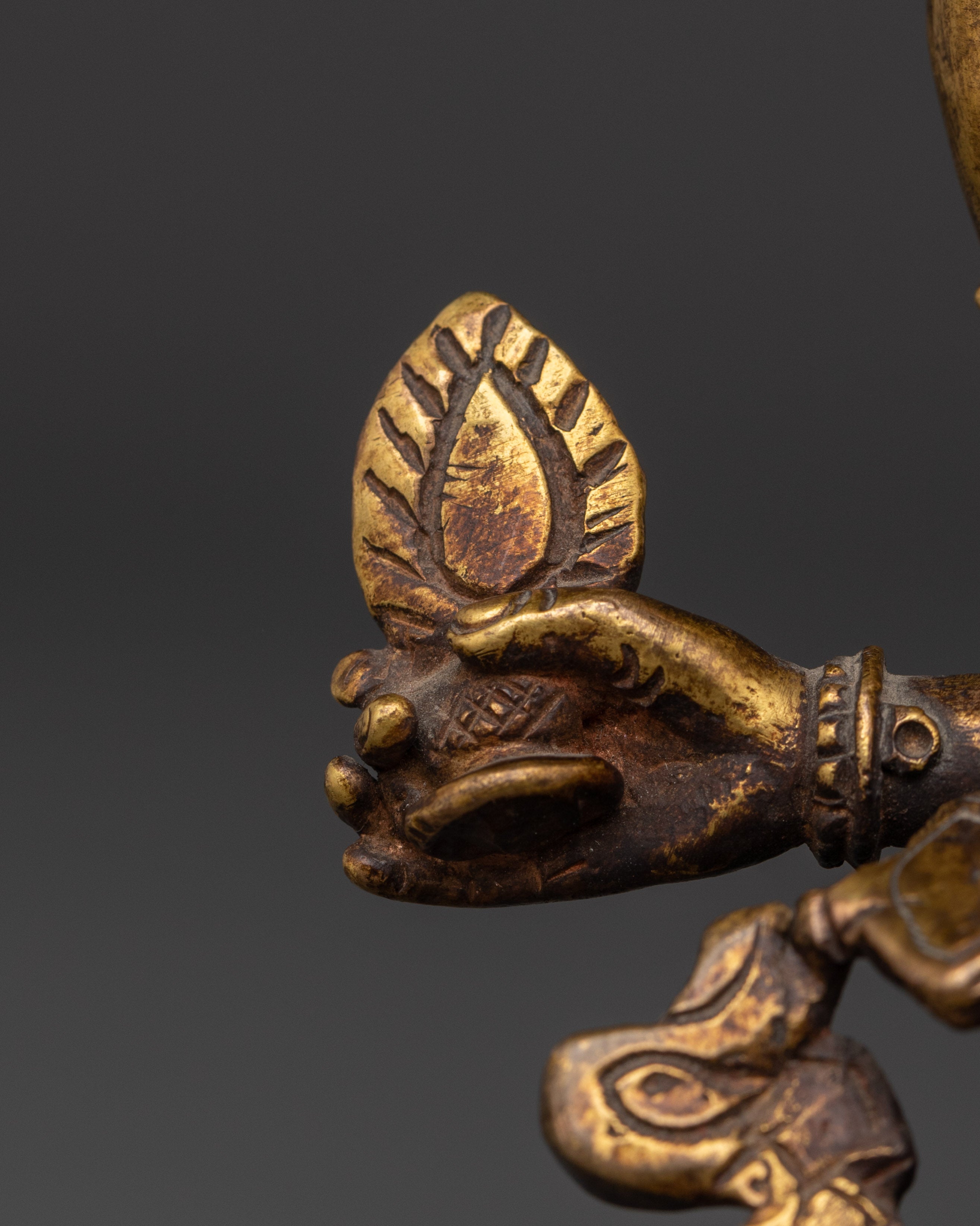 Gold Plated Vasudhara Statue | Copper Tibetan Wealth Goddess Sculpture