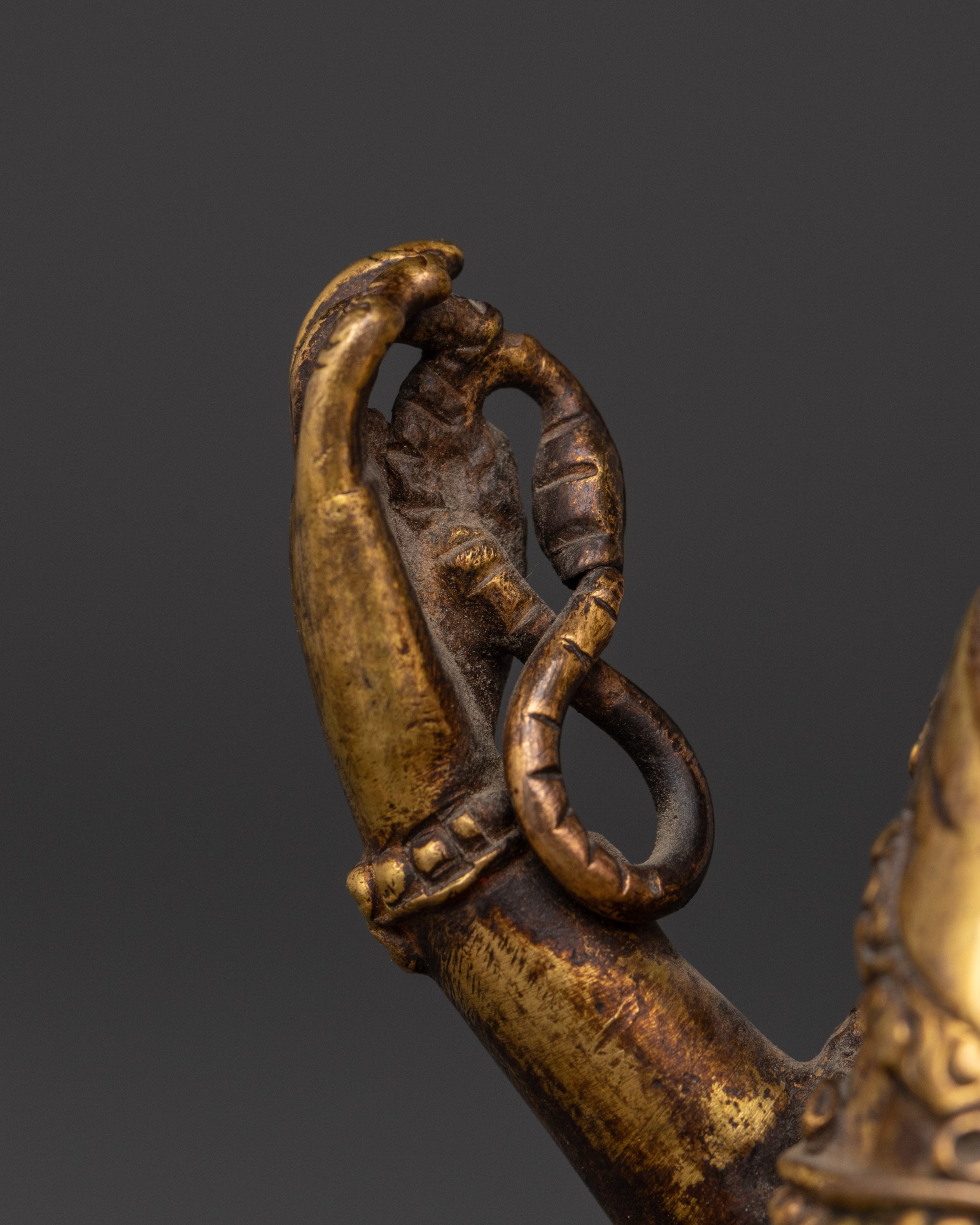 Gold Plated Vasudhara Statue | Copper Tibetan Wealth Goddess Sculpture