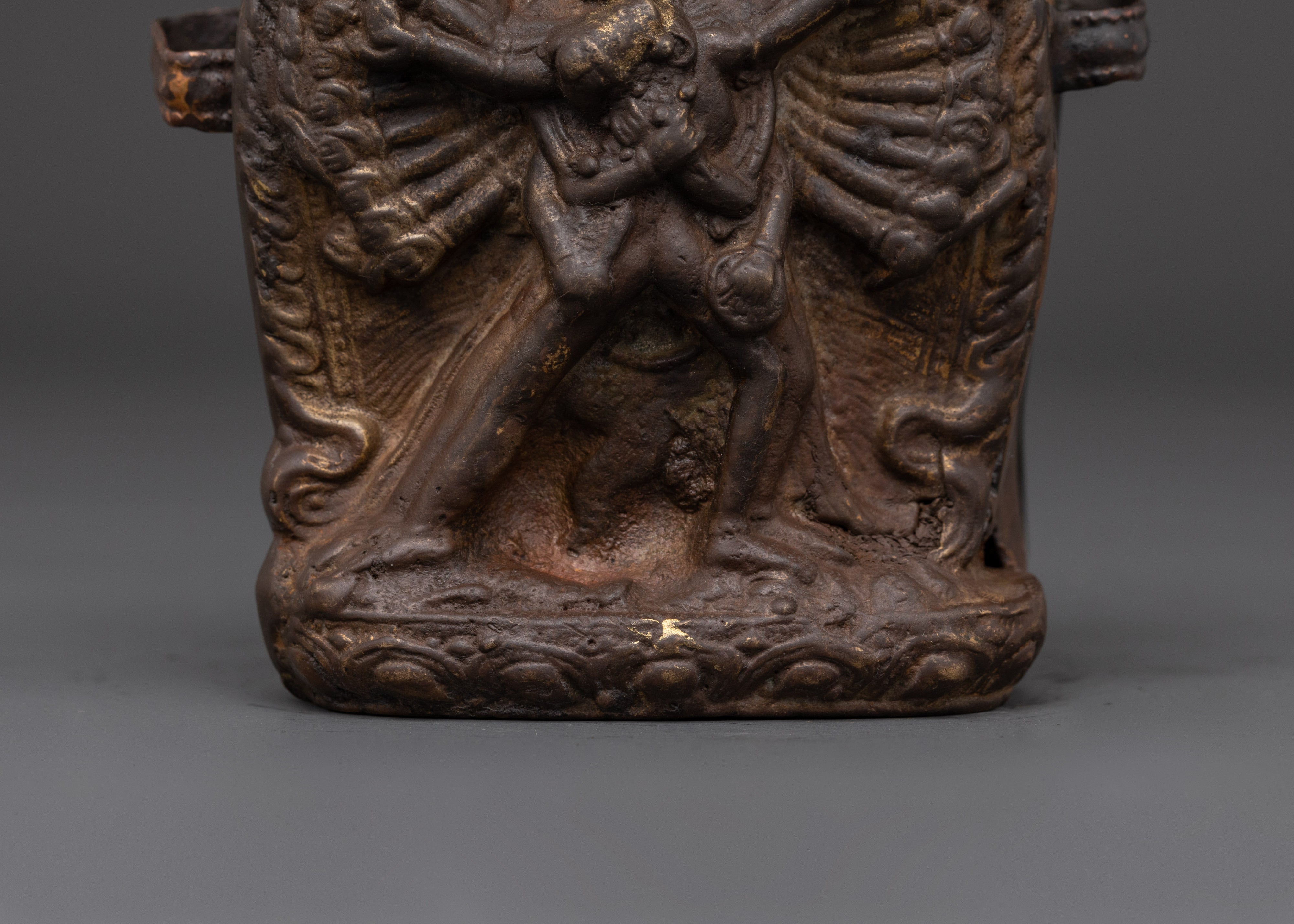 Handmade Tibetan Ghau Box with Chakrasamvara Yab-Yum Deity