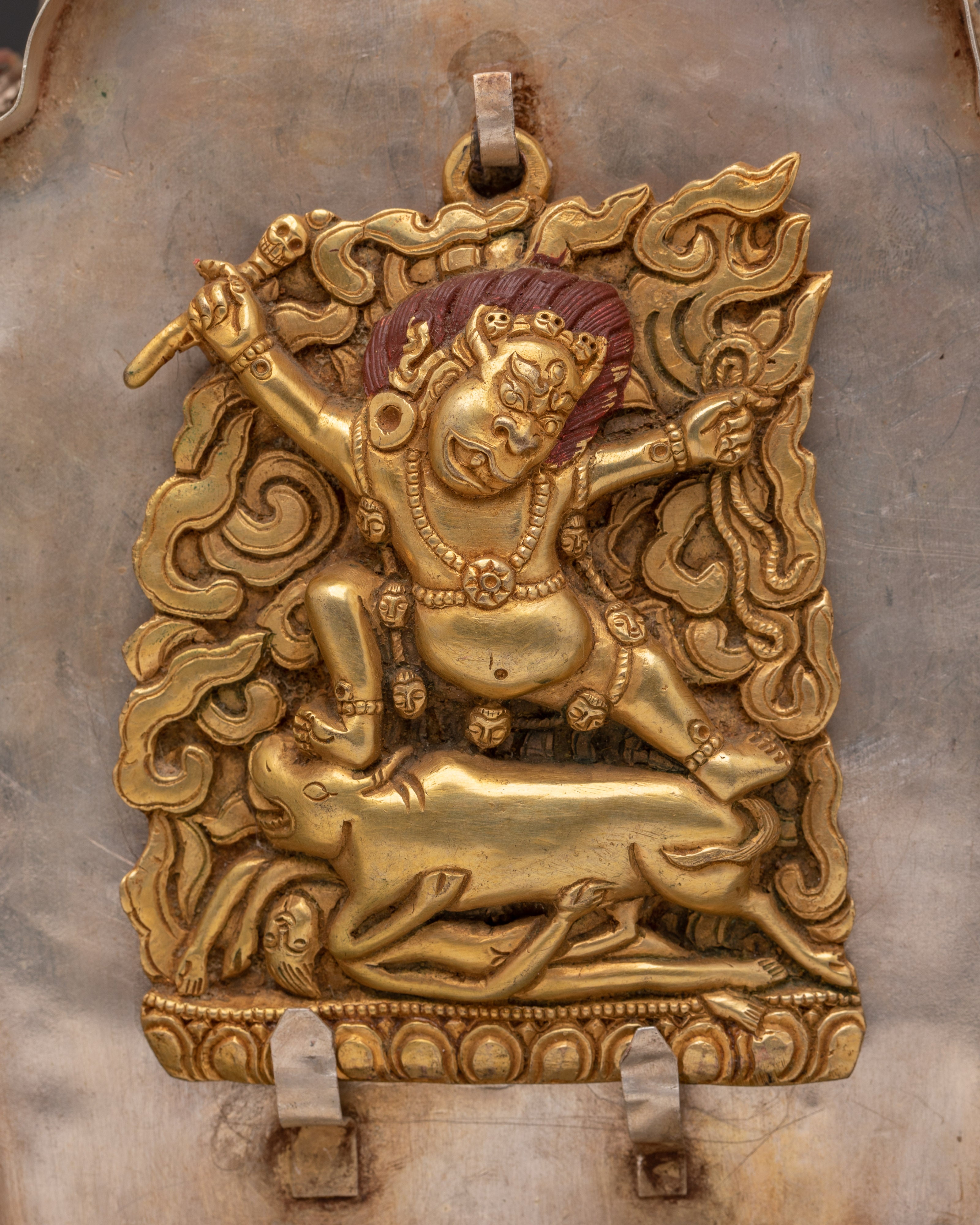 Ghau Box with Yamantaka Figurine | Sacred Tibetan Ritual Box