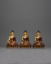 20cm Three Buddha Statue Set 
