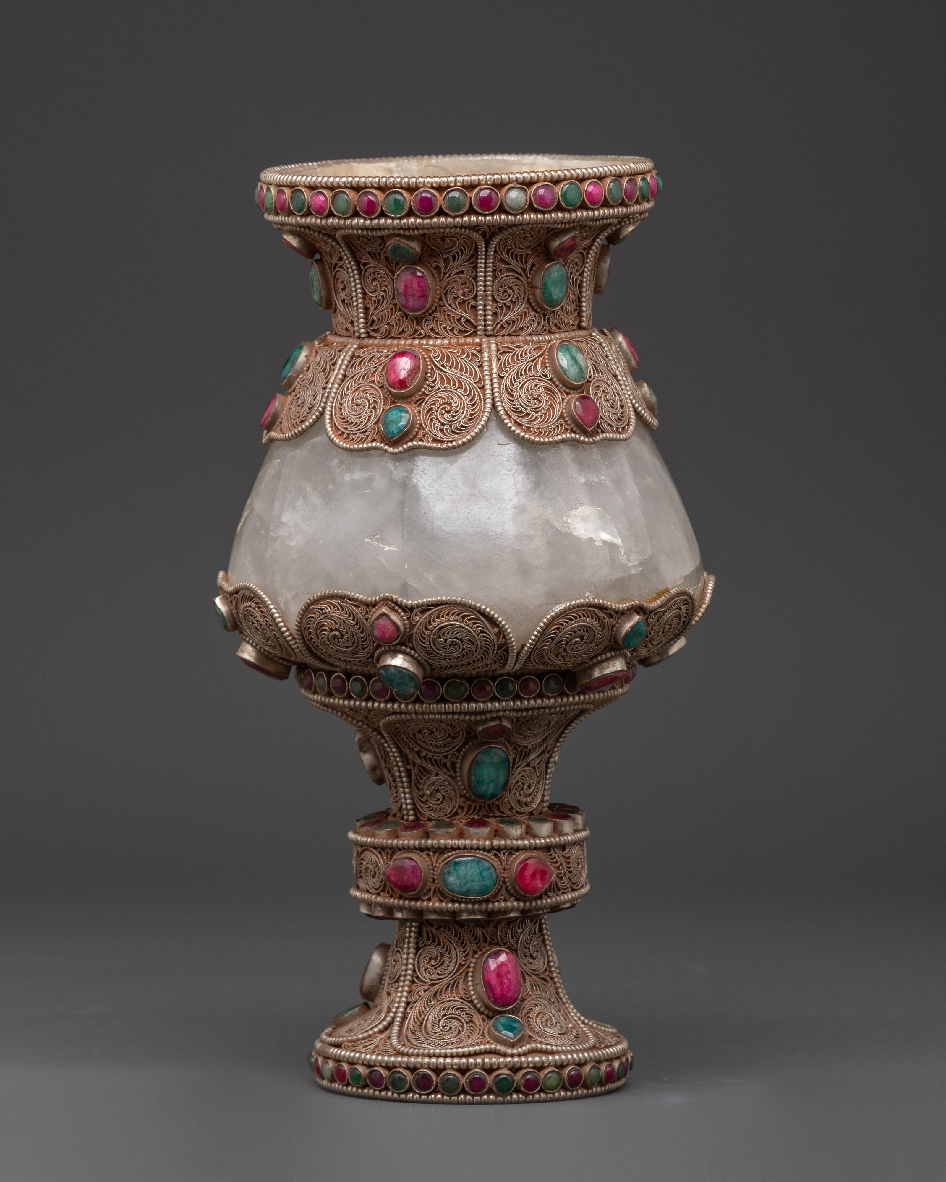Elegant Crystal Copper Flower Vase  | Home Decor & Altar Display