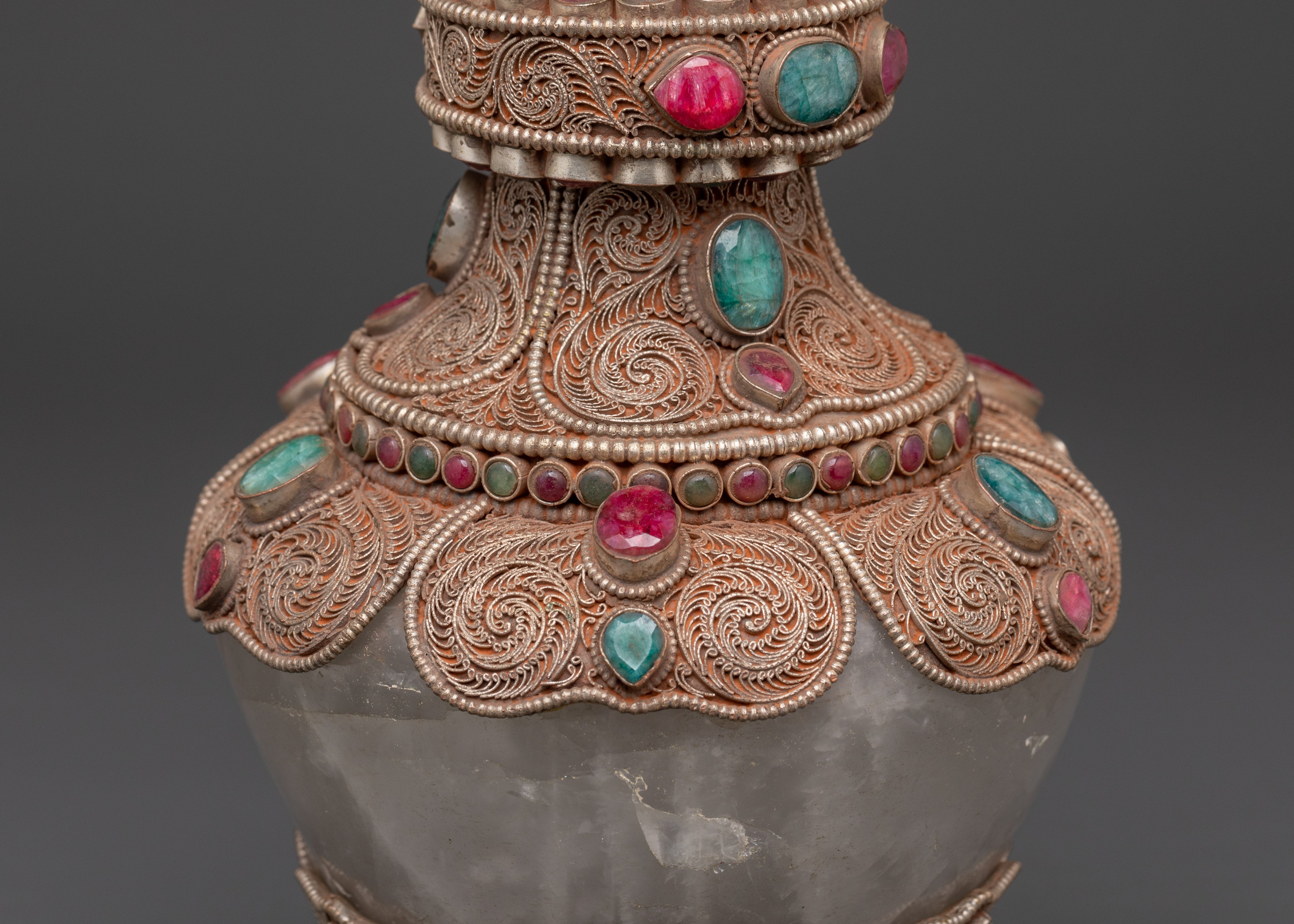 Elegant Crystal Copper Flower Vase  | Home Decor & Altar Display