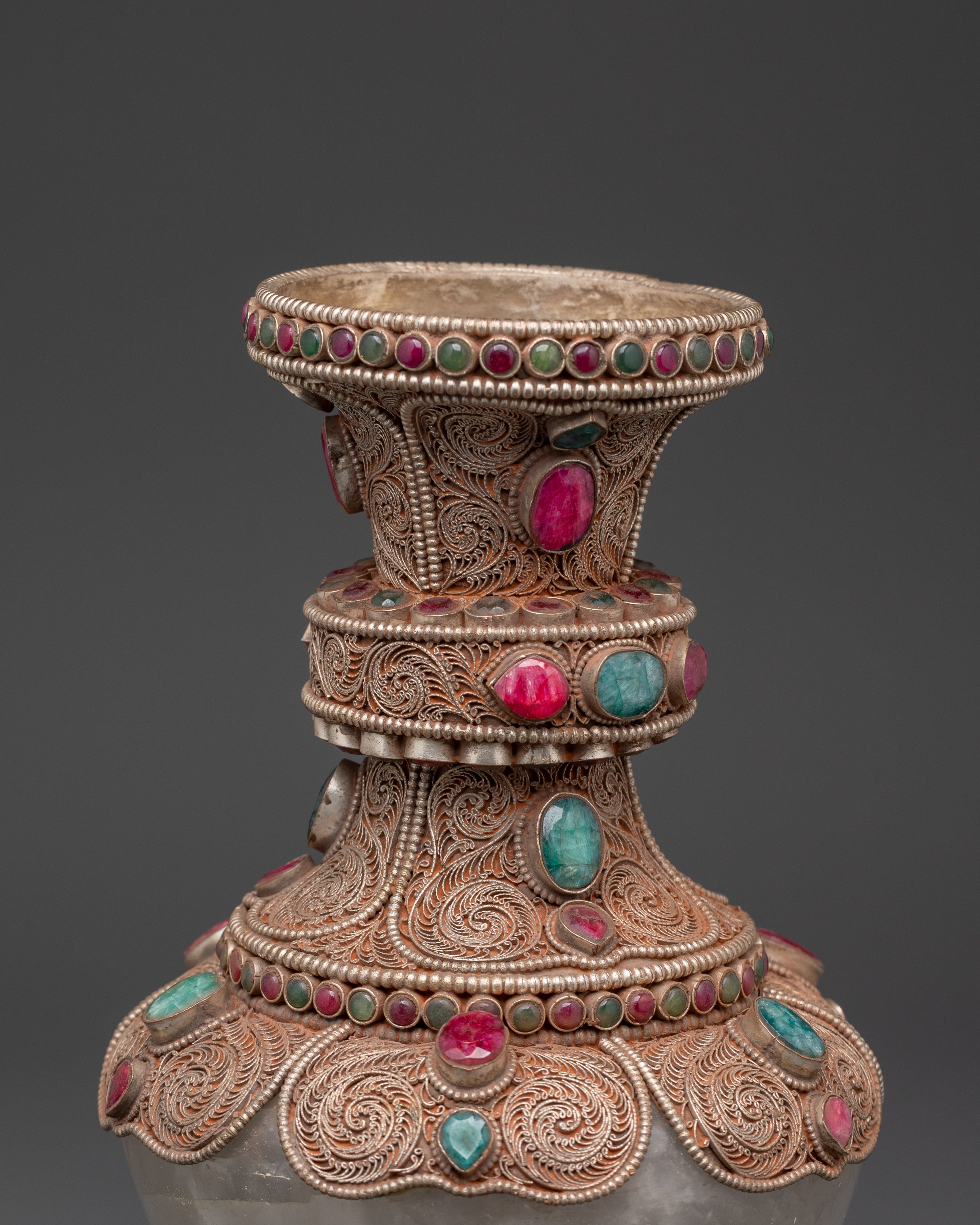 Elegant Crystal Copper Flower Vase  | Home Decor & Altar Display