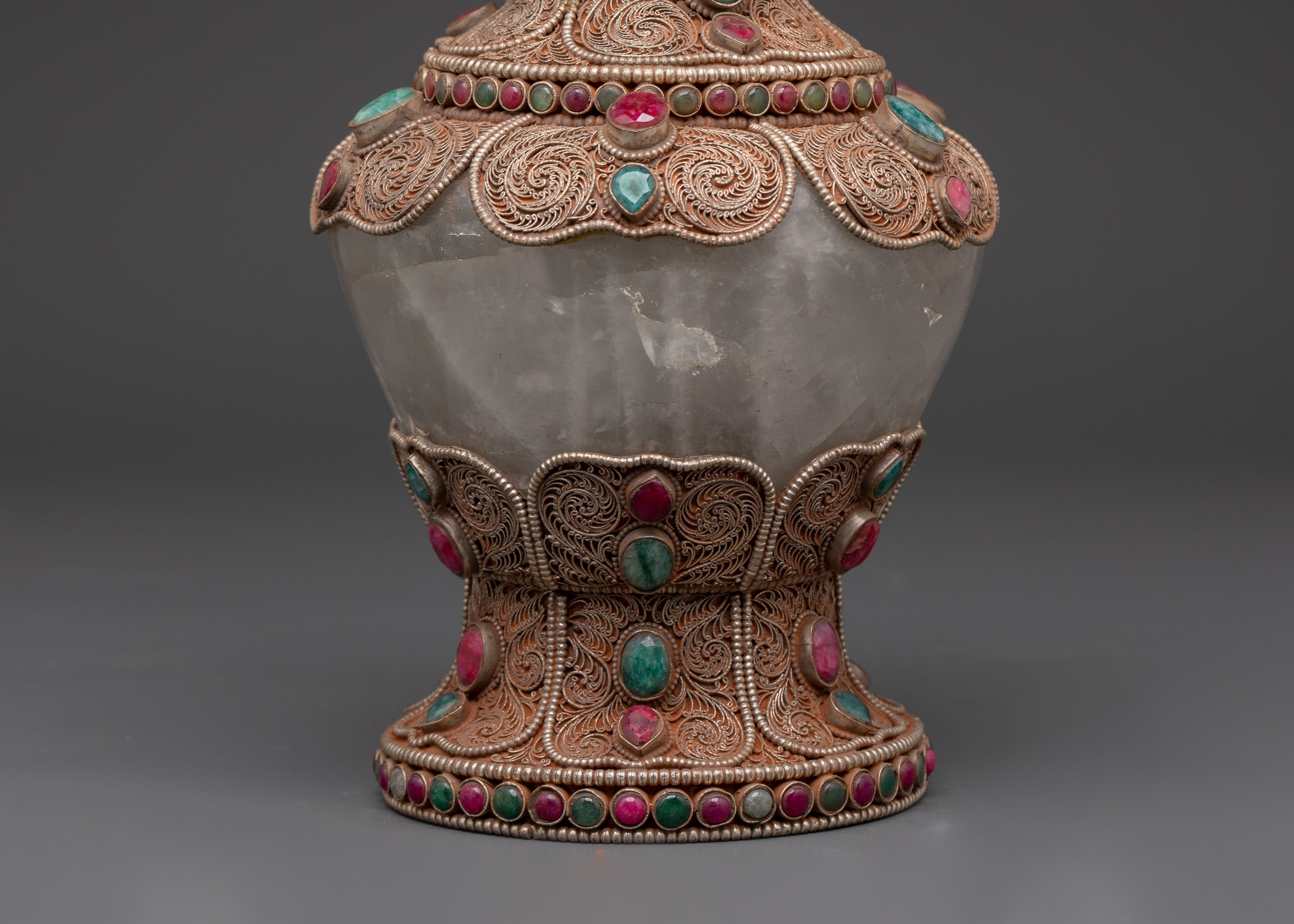 Elegant Crystal Copper Flower Vase  | Home Decor & Altar Display