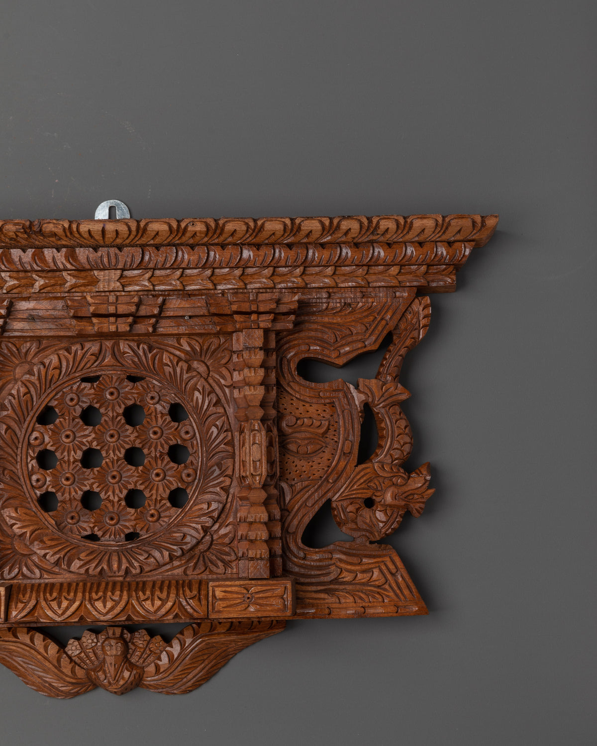 Hand-Carved Newari Wooden Window | Traditional Nepalese Wall Hanging
