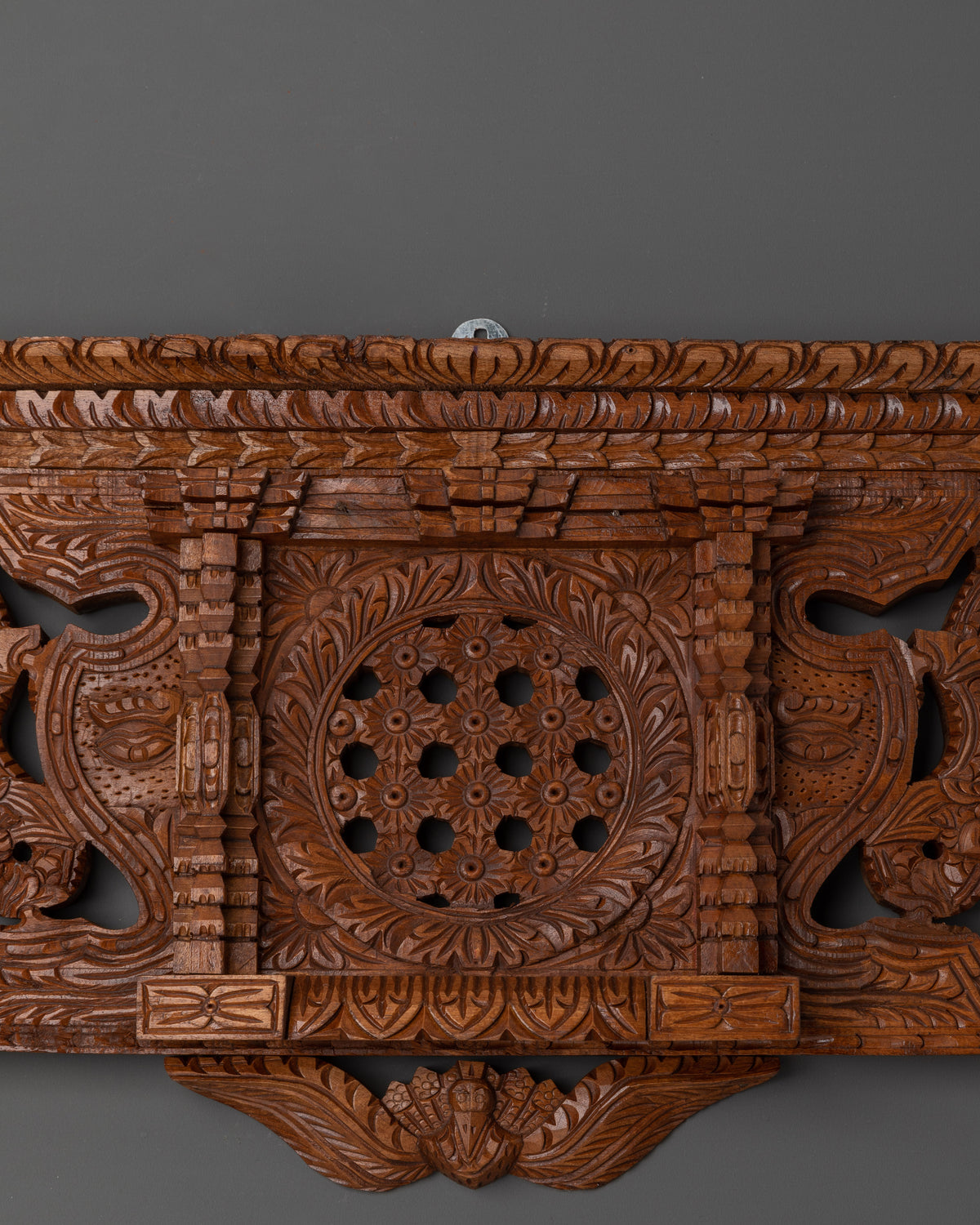 Hand-Carved Newari Wooden Window | Traditional Nepalese Wall Hanging