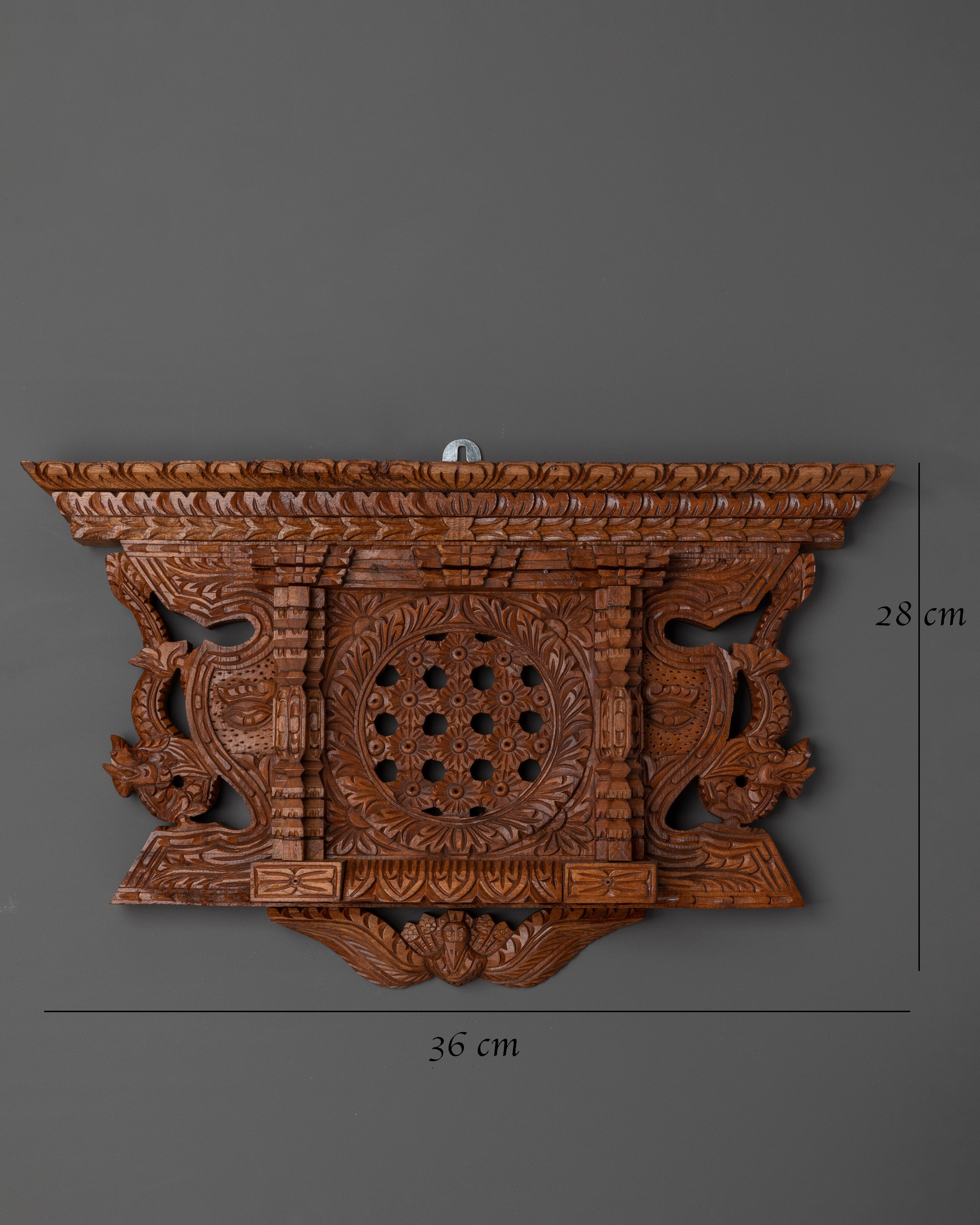 Hand-Carved Newari Wooden Window | Traditional Nepalese Wall Hanging