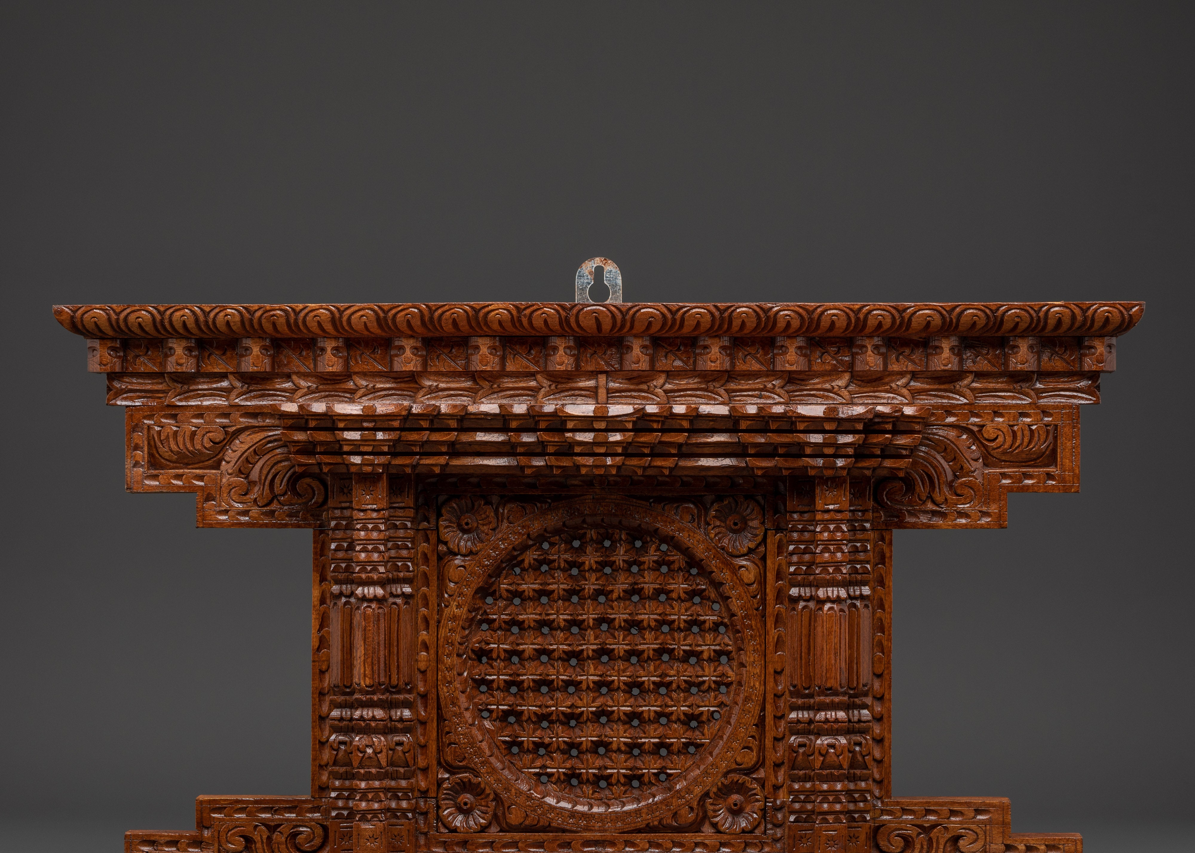 Traditional Nepalese Window | Hand-Carved Newari Wall Hanging
