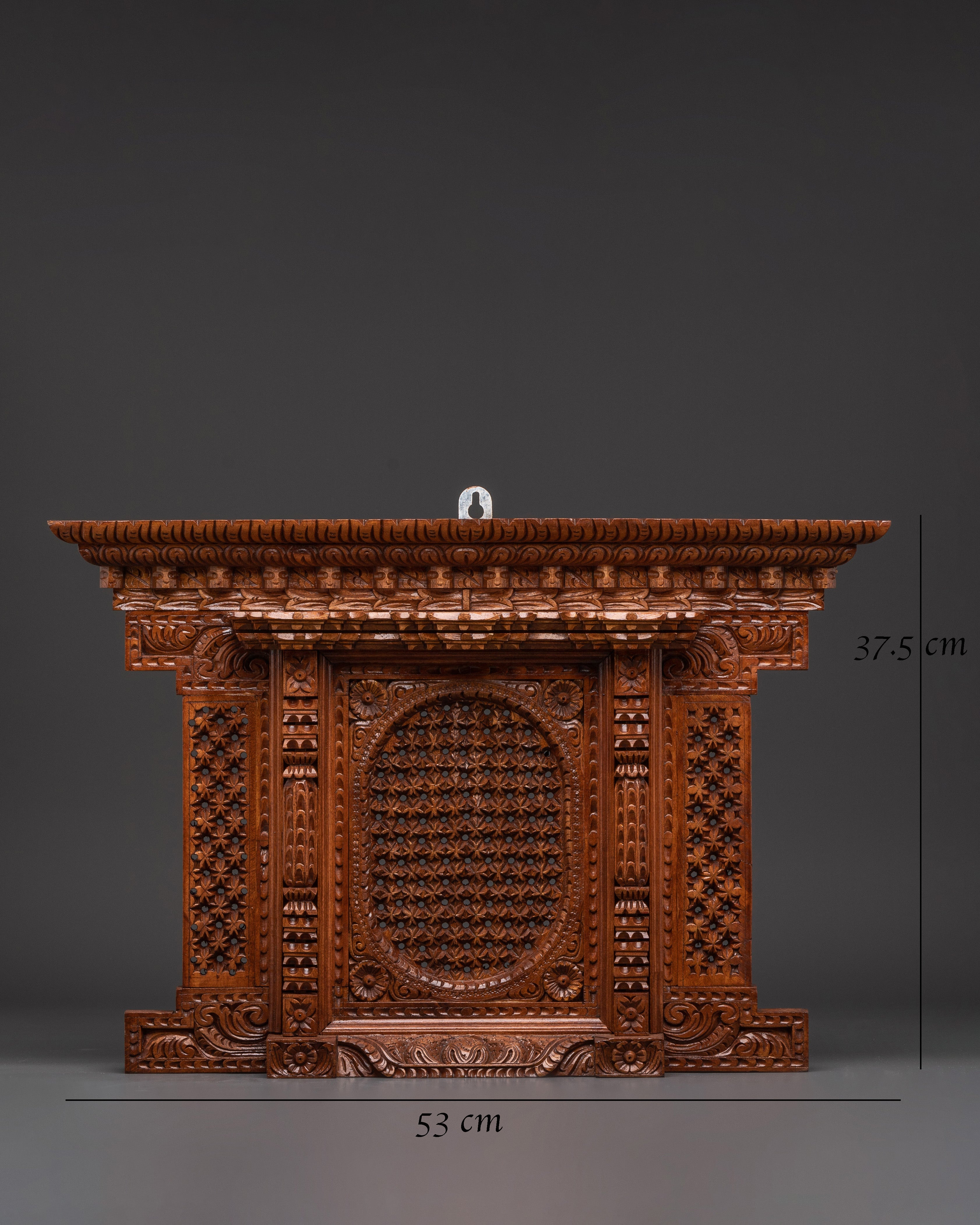 Kathmandu Temple Decor | Traditional Hand-Carved Wooden Window