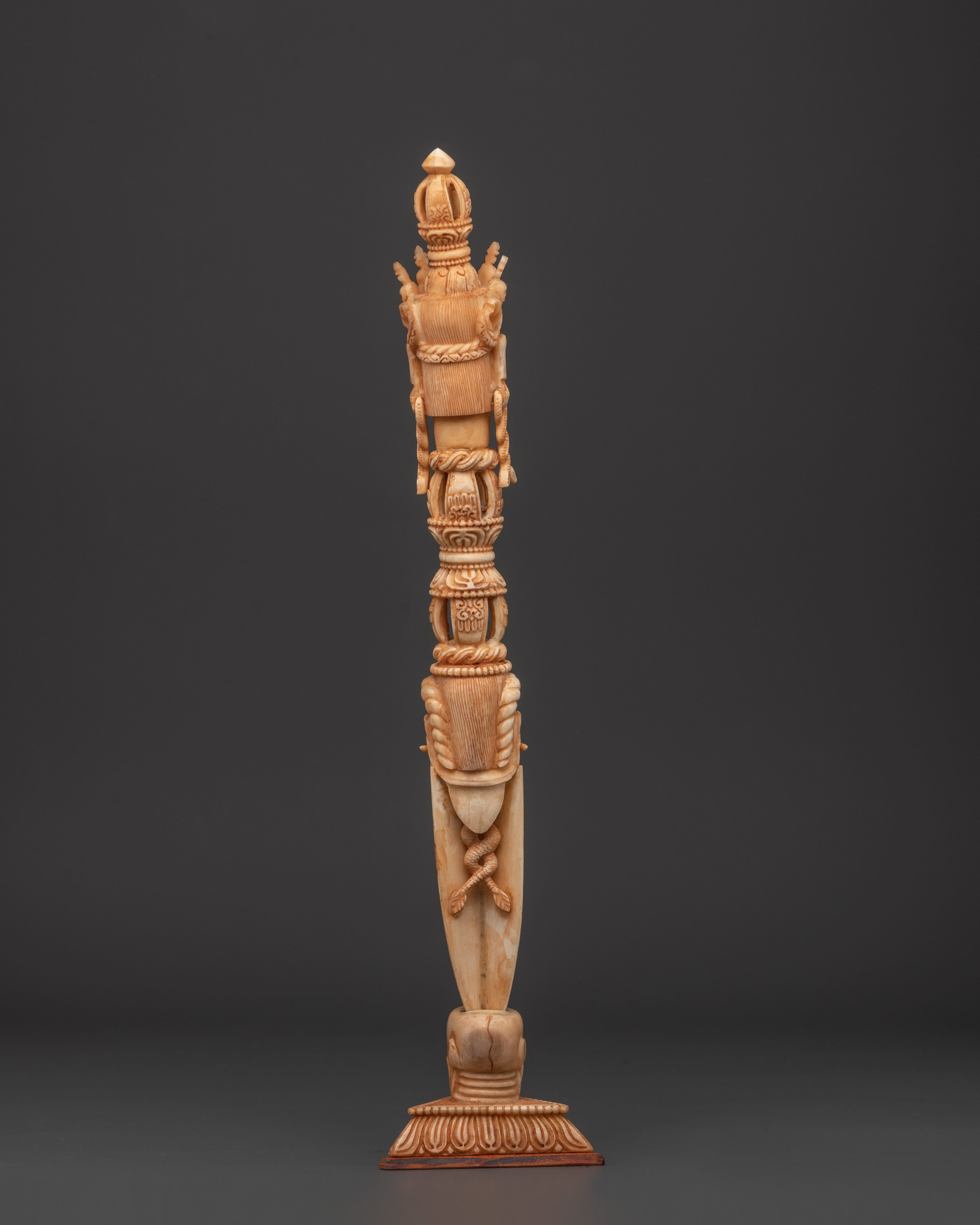 Shamanic Phurba Ritual Dagger | Handcrafted Buffalo Bone Tool