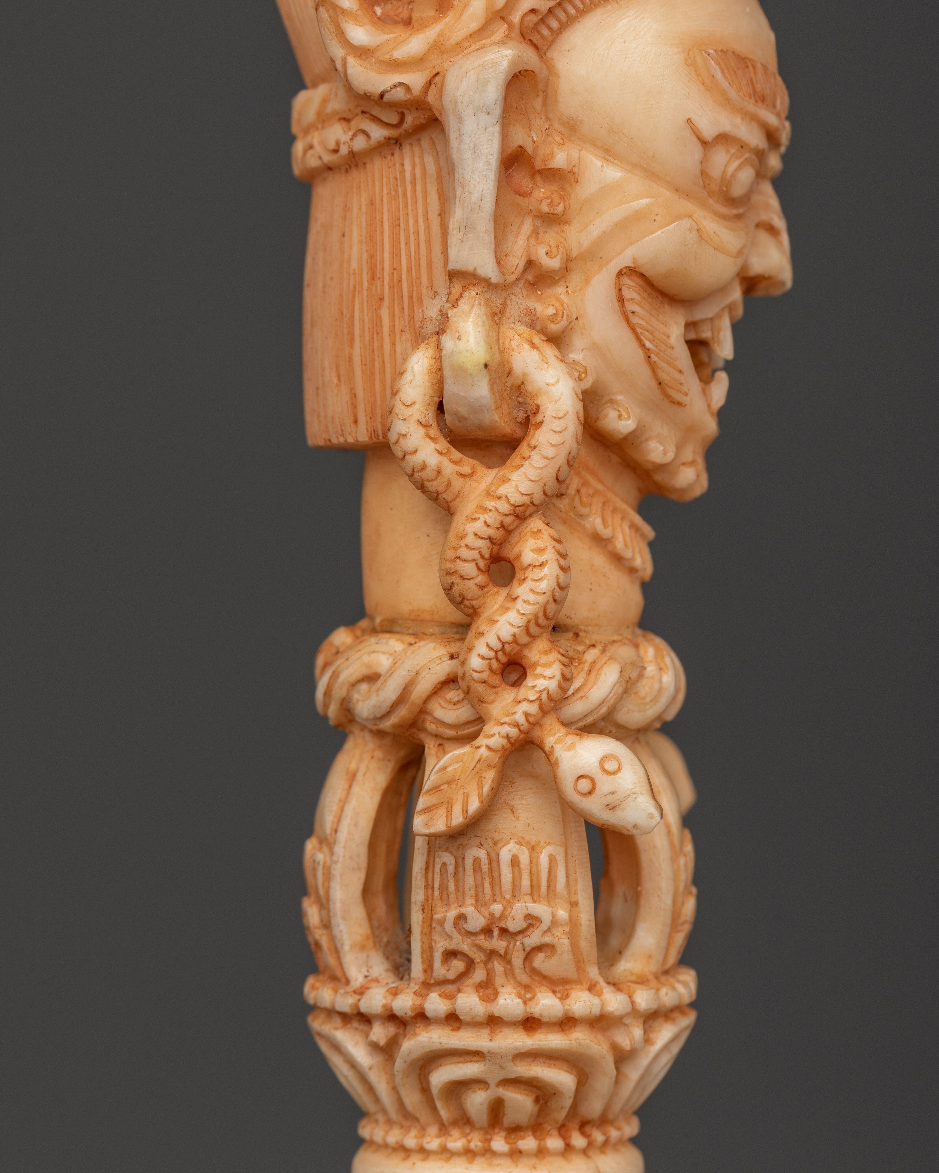 Shamanic Phurba Ritual Dagger | Handcrafted Buffalo Bone Tool