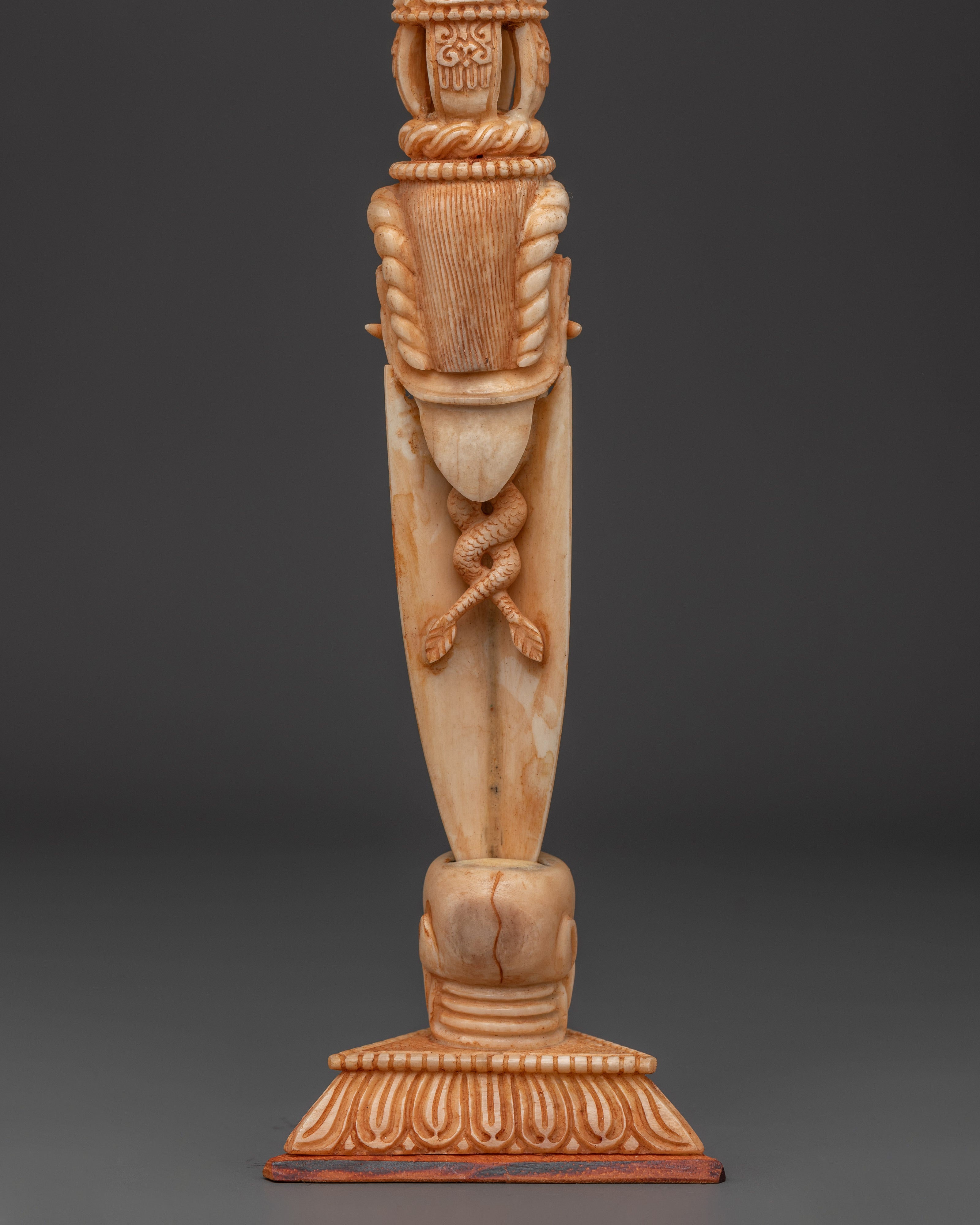 Shamanic Phurba Ritual Dagger | Handcrafted Buffalo Bone Tool