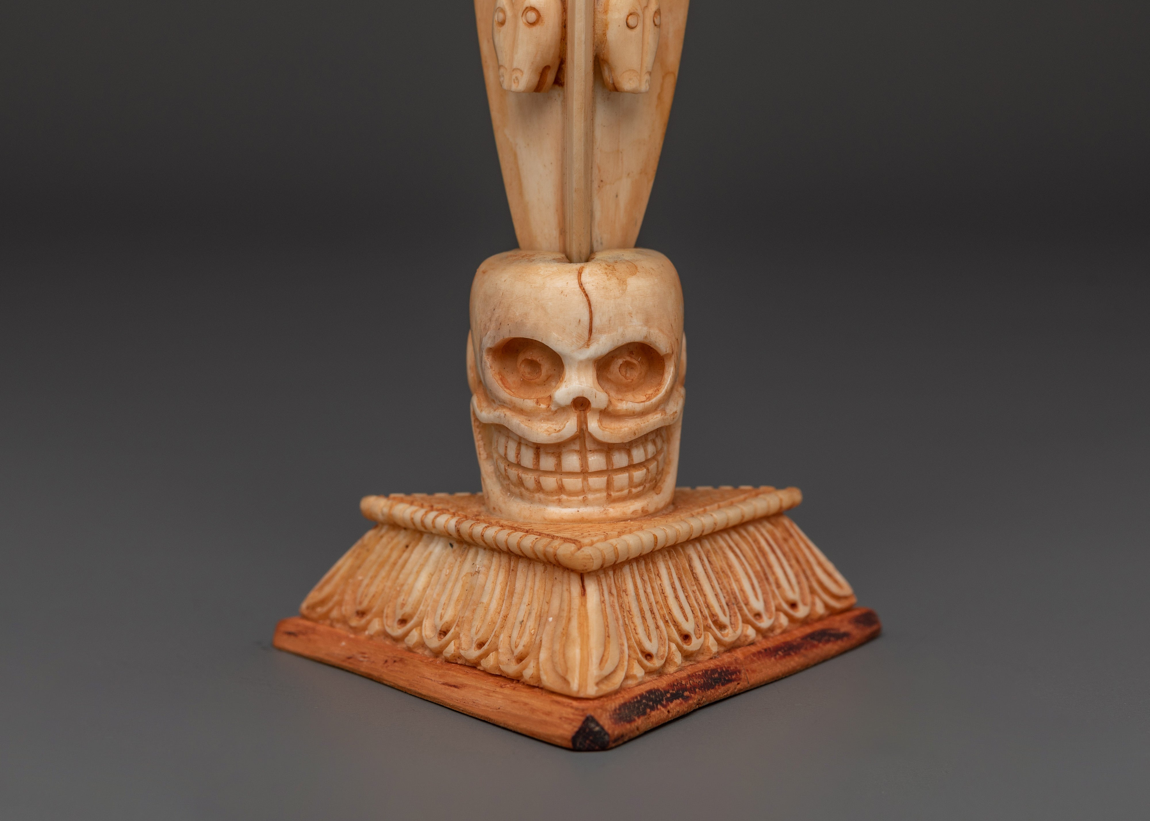 Shamanic Phurba Ritual Dagger | Handcrafted Buffalo Bone Tool