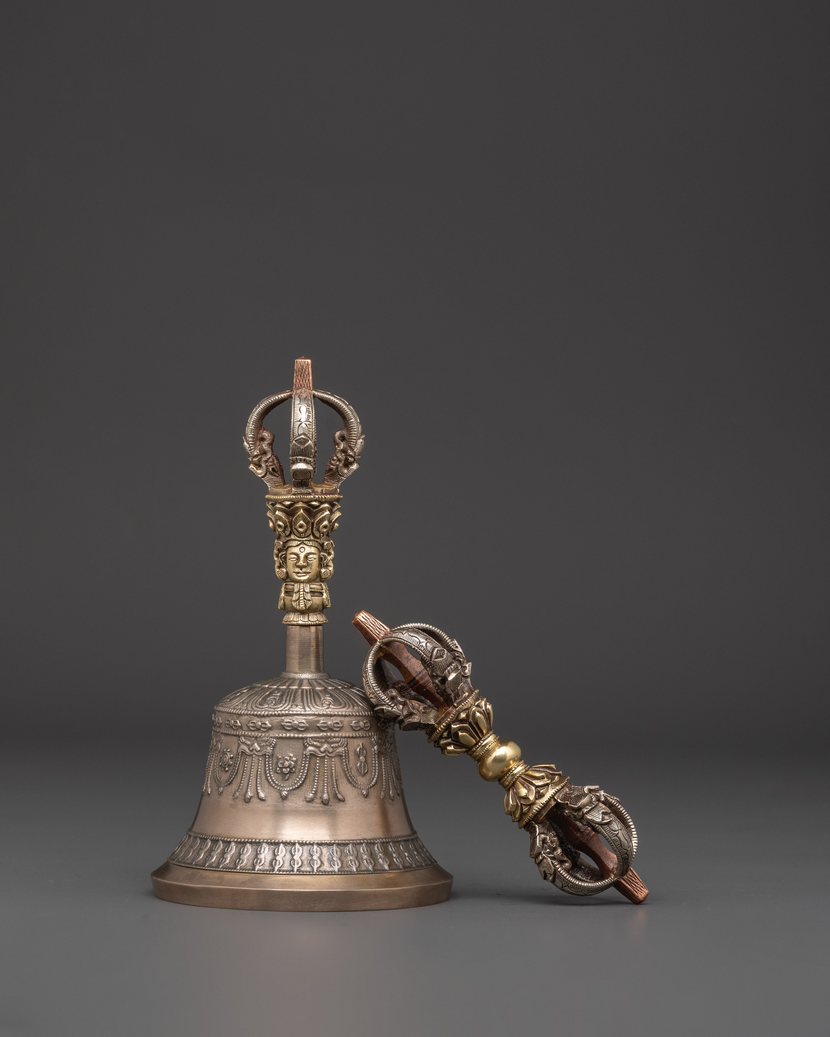 Handmade Tibetan Bell and Dorje Set | Ritual Tools for Meditation and Puja