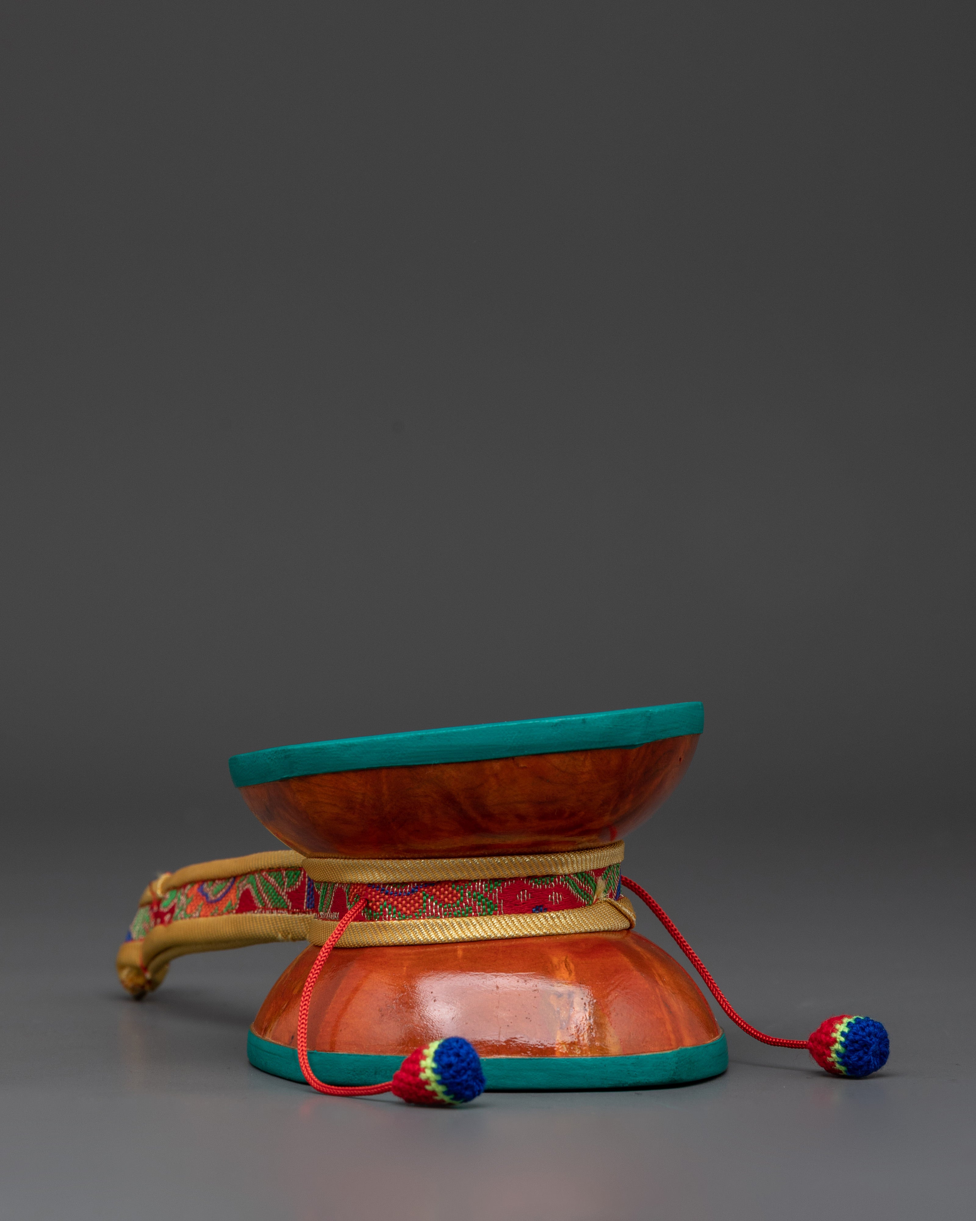 Handcrafted Tibetan Damaru Drum | Bhutanese Wood Buddhist Ritual Drum