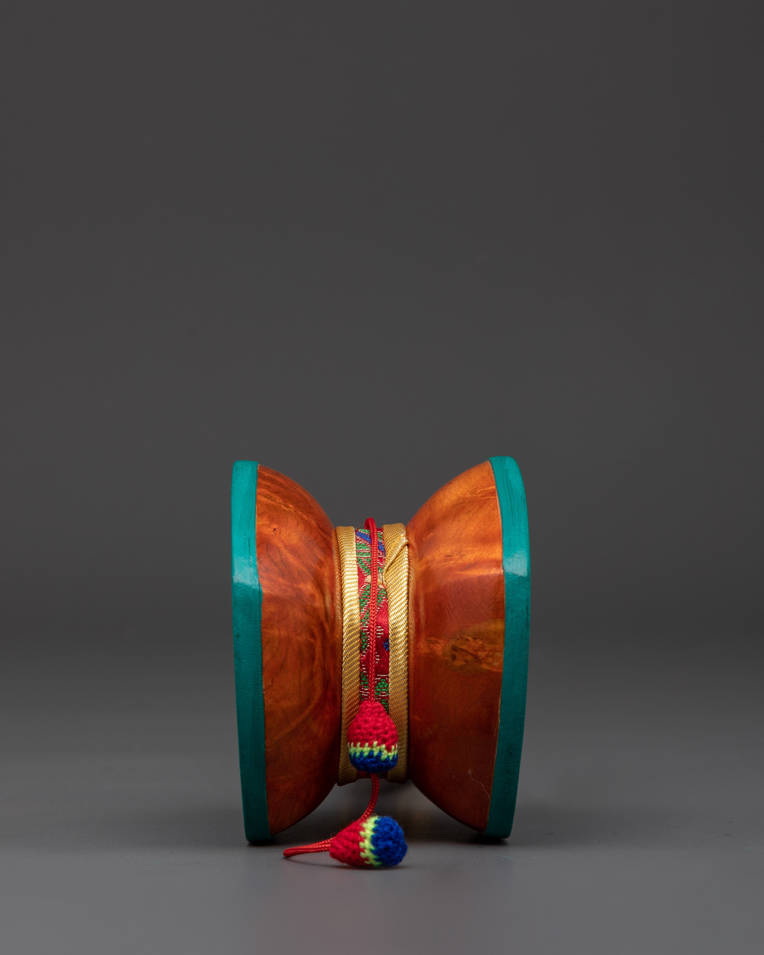 Handcrafted Tibetan Damaru Drum | Bhutanese Wood Buddhist Ritual Drum