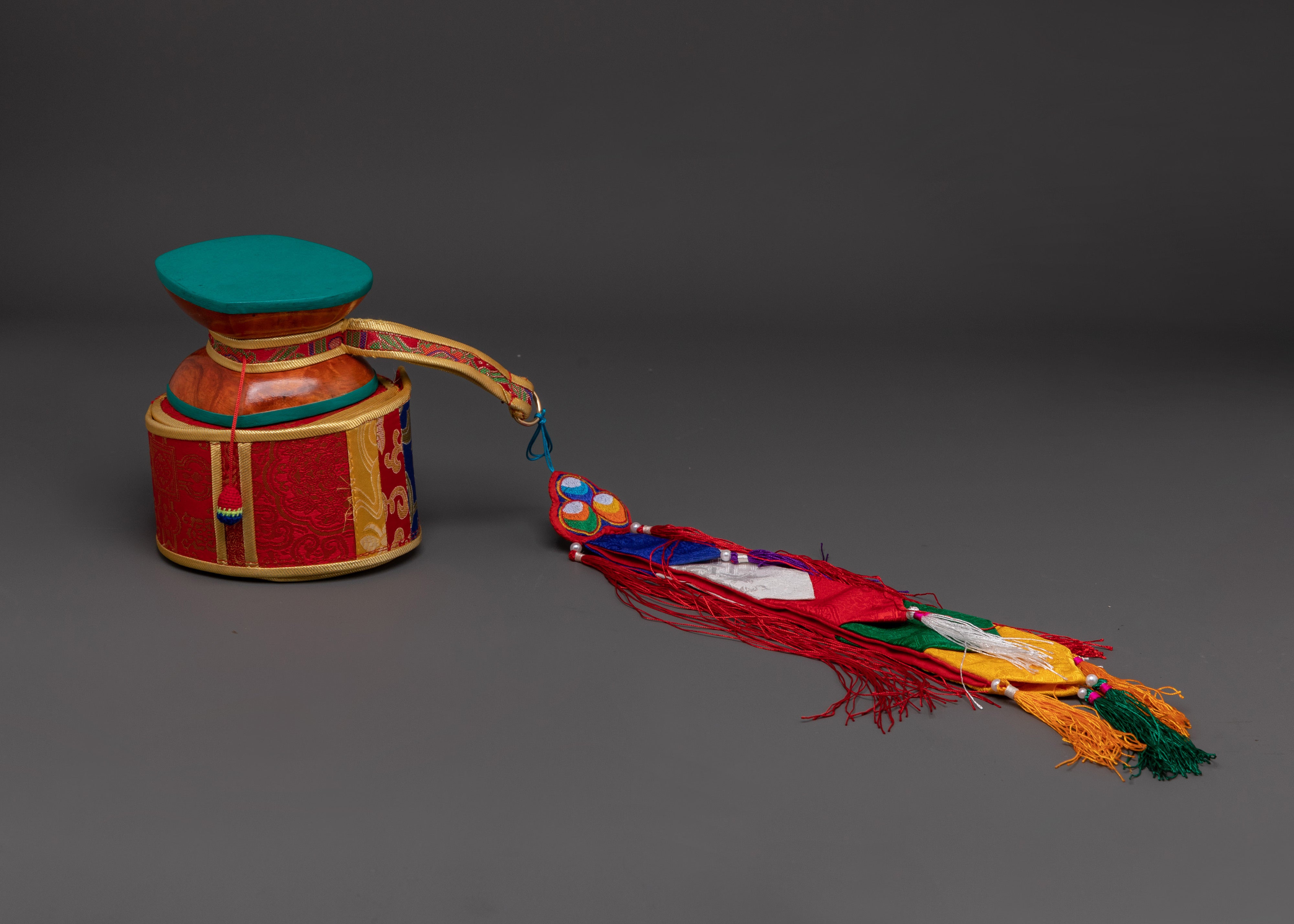Handcrafted Tibetan Damaru Drum | Bhutanese Wood Buddhist Ritual Drum