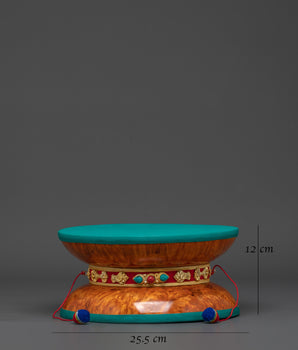 Tibetan Damaru Drum with Silk Tail | Chod Ritual Drum in Bhutanese Wood
