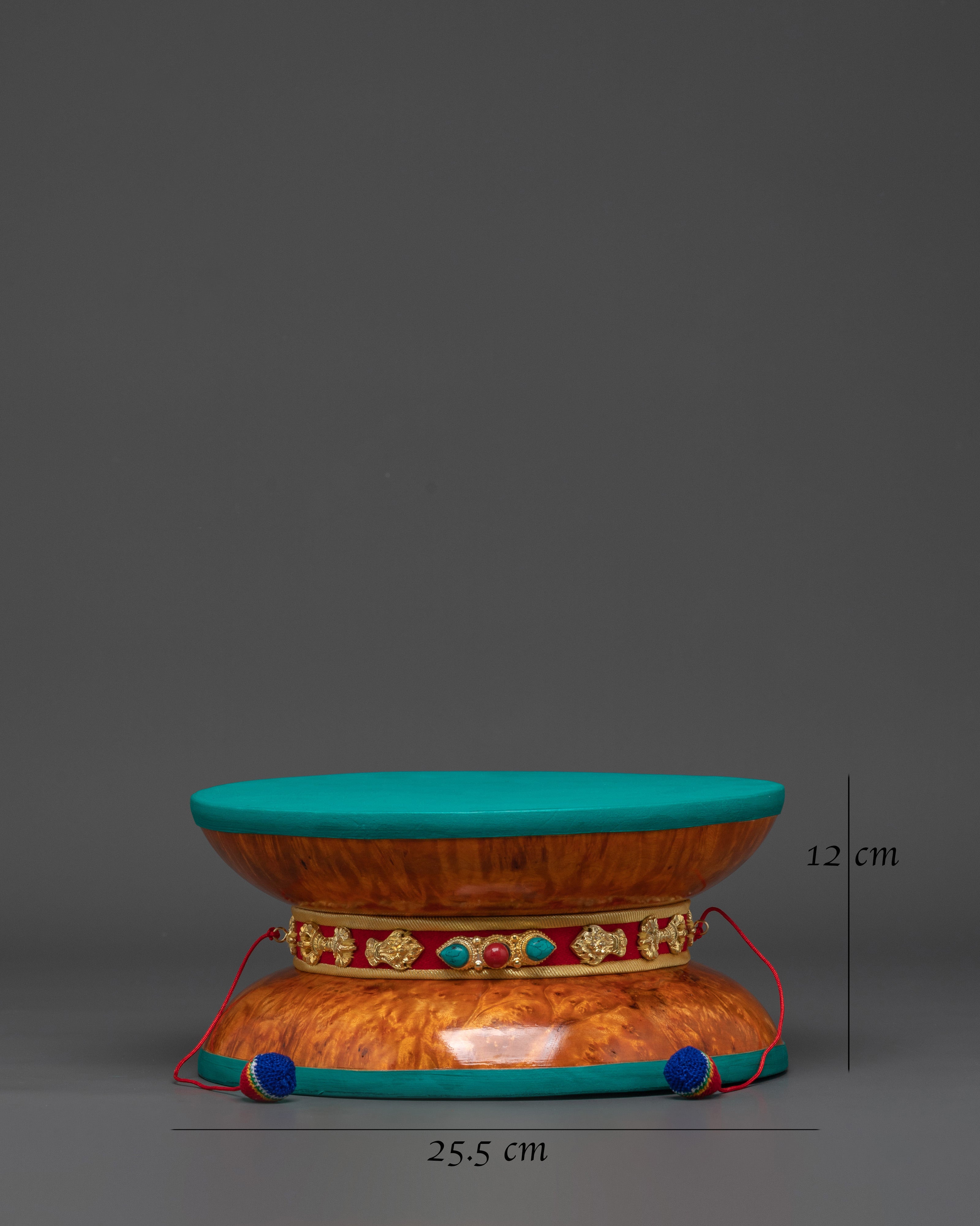 Tibetan Damaru Drum with Silk Tail | Chod Ritual Drum in Bhutanese Wood