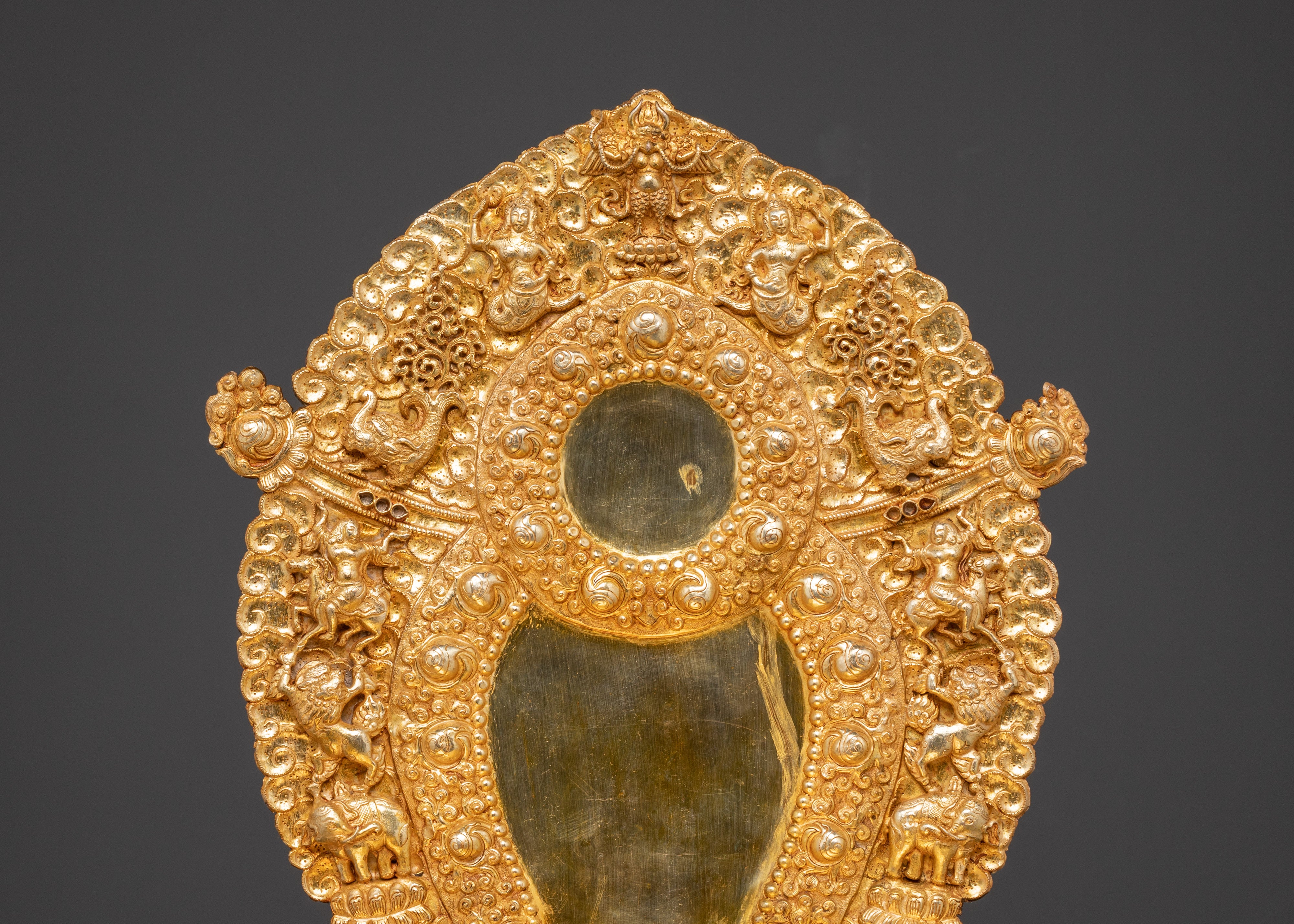 Gold-Plated Tibetan Throne with Handcrafted