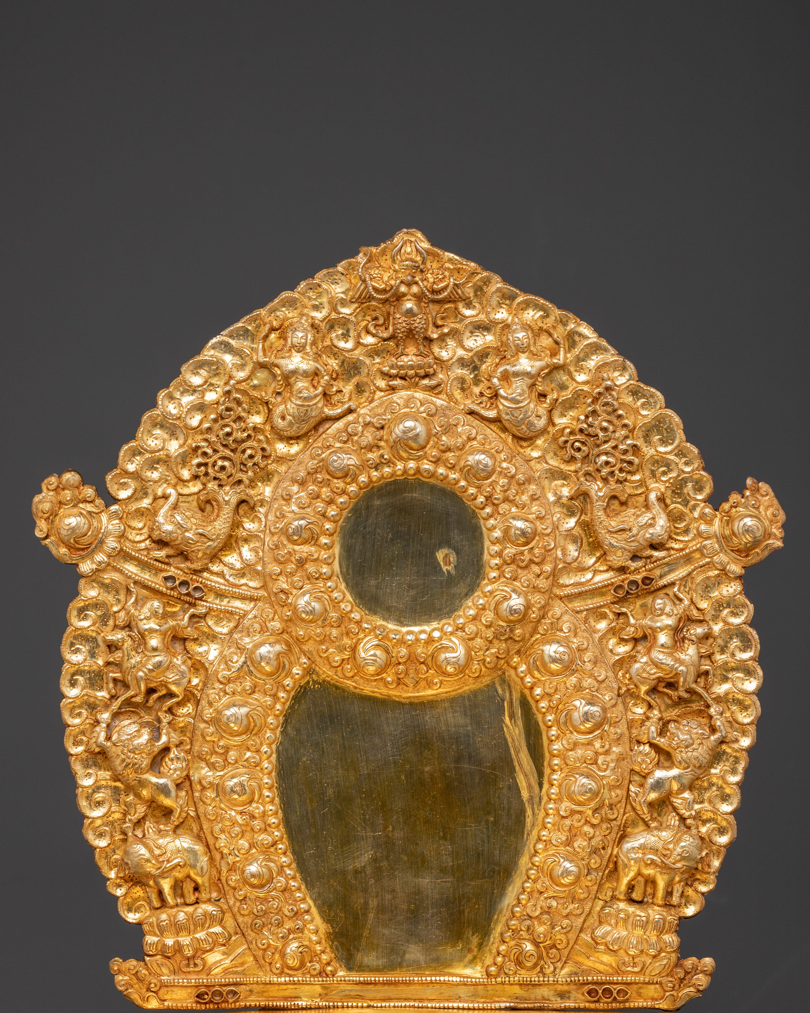 Gold-Plated Tibetan Throne with Handcrafted