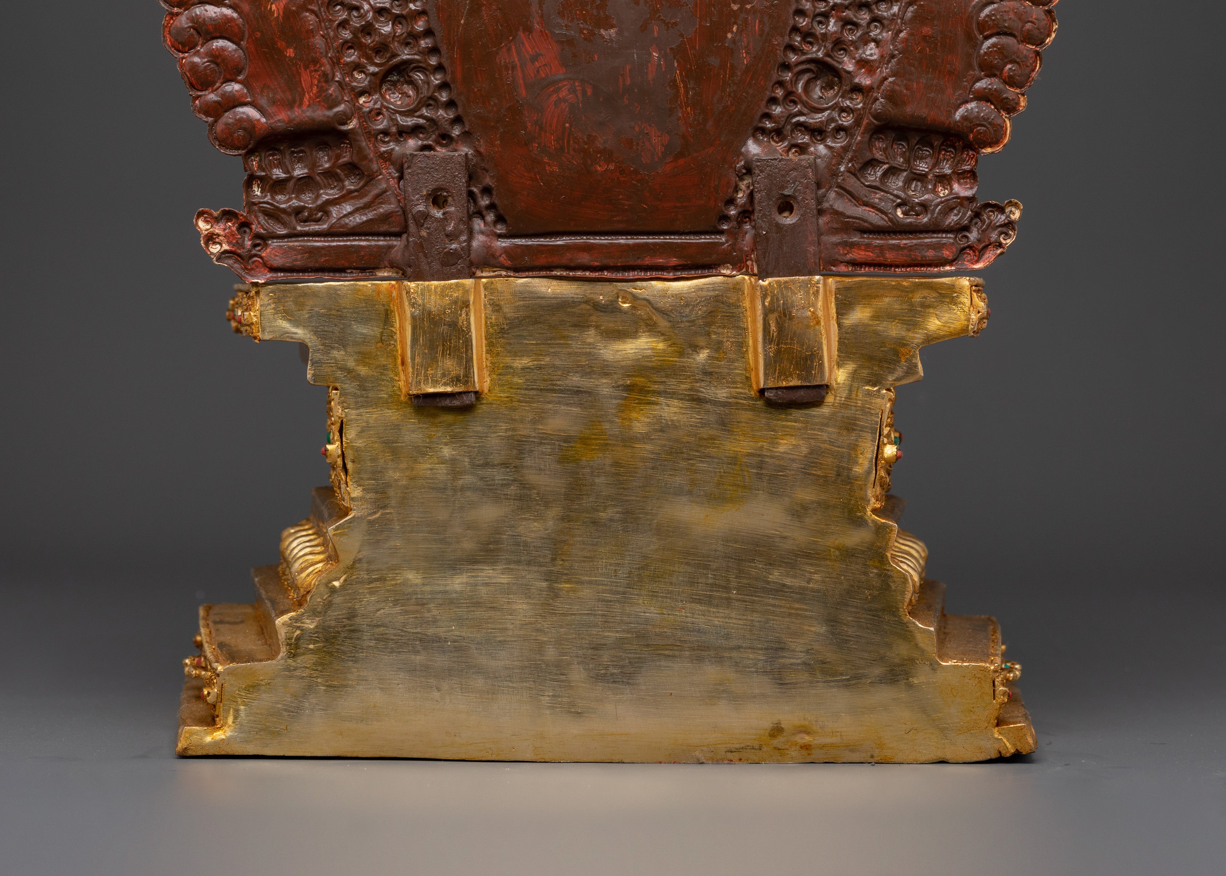 Gold-Plated Tibetan Throne with Handcrafted