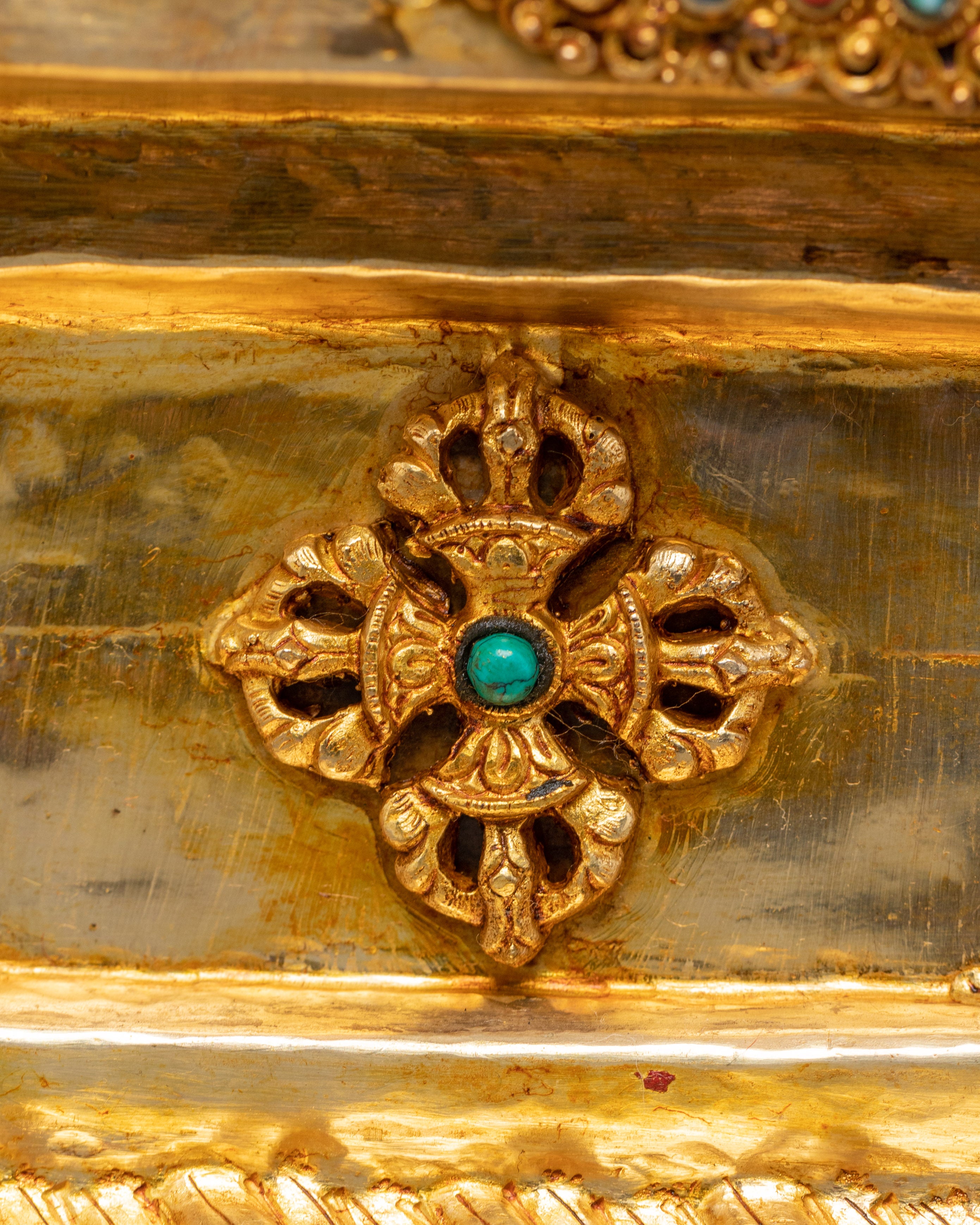 Gold-Plated Tibetan Throne with Handcrafted