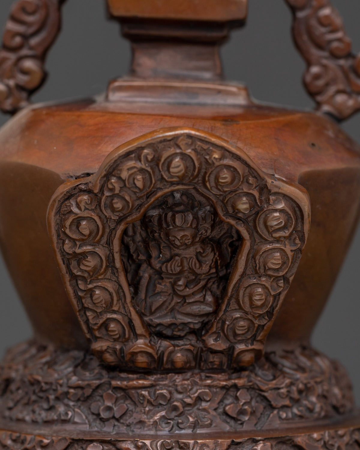 Handcrafted Oxidized Copper Buddhist Stupa | Spiritual Tibetan Decor for Meditation Rooms