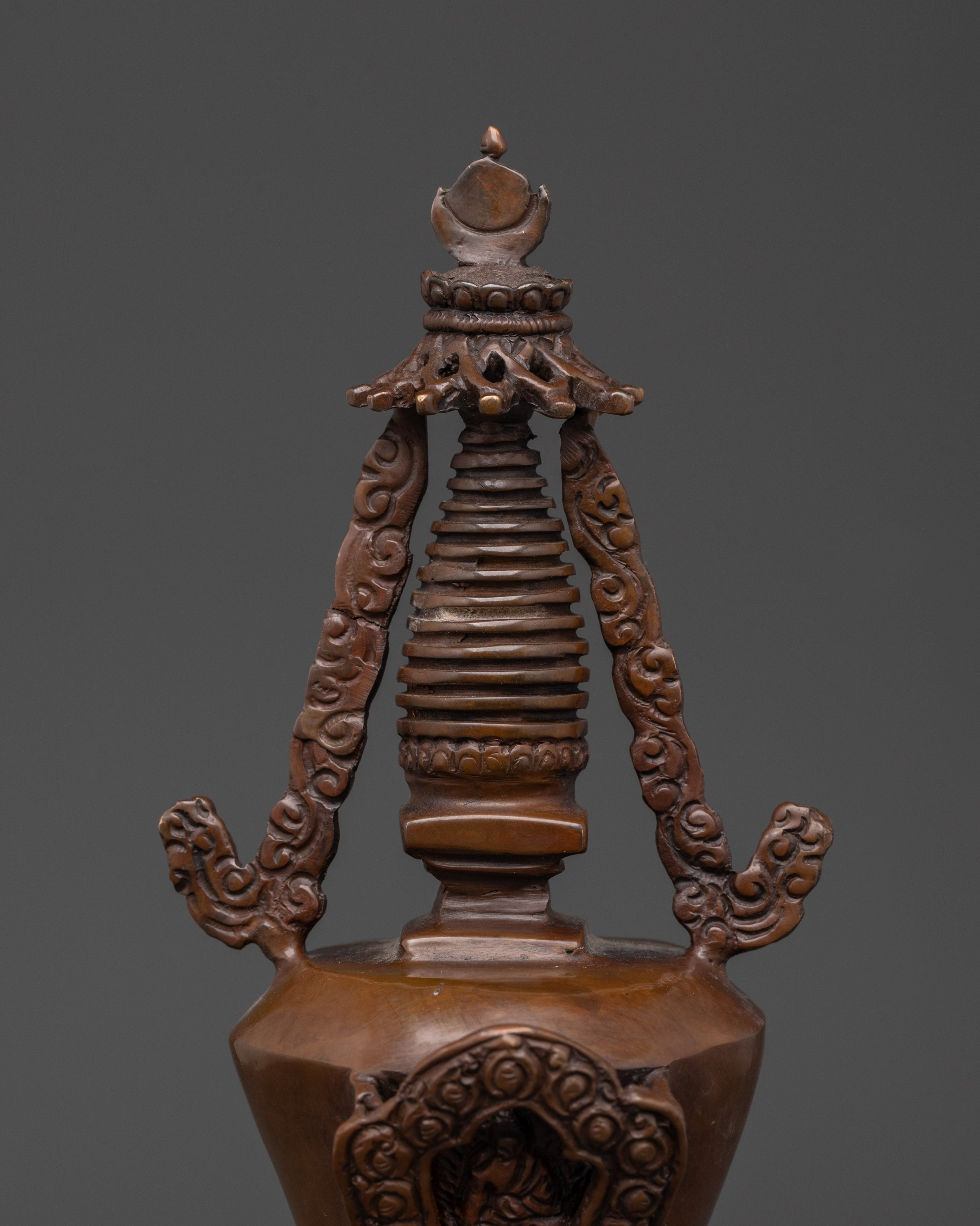 Himalayan Handmade Stupa |  Spiritual Copper Art for Meditation & Rituals