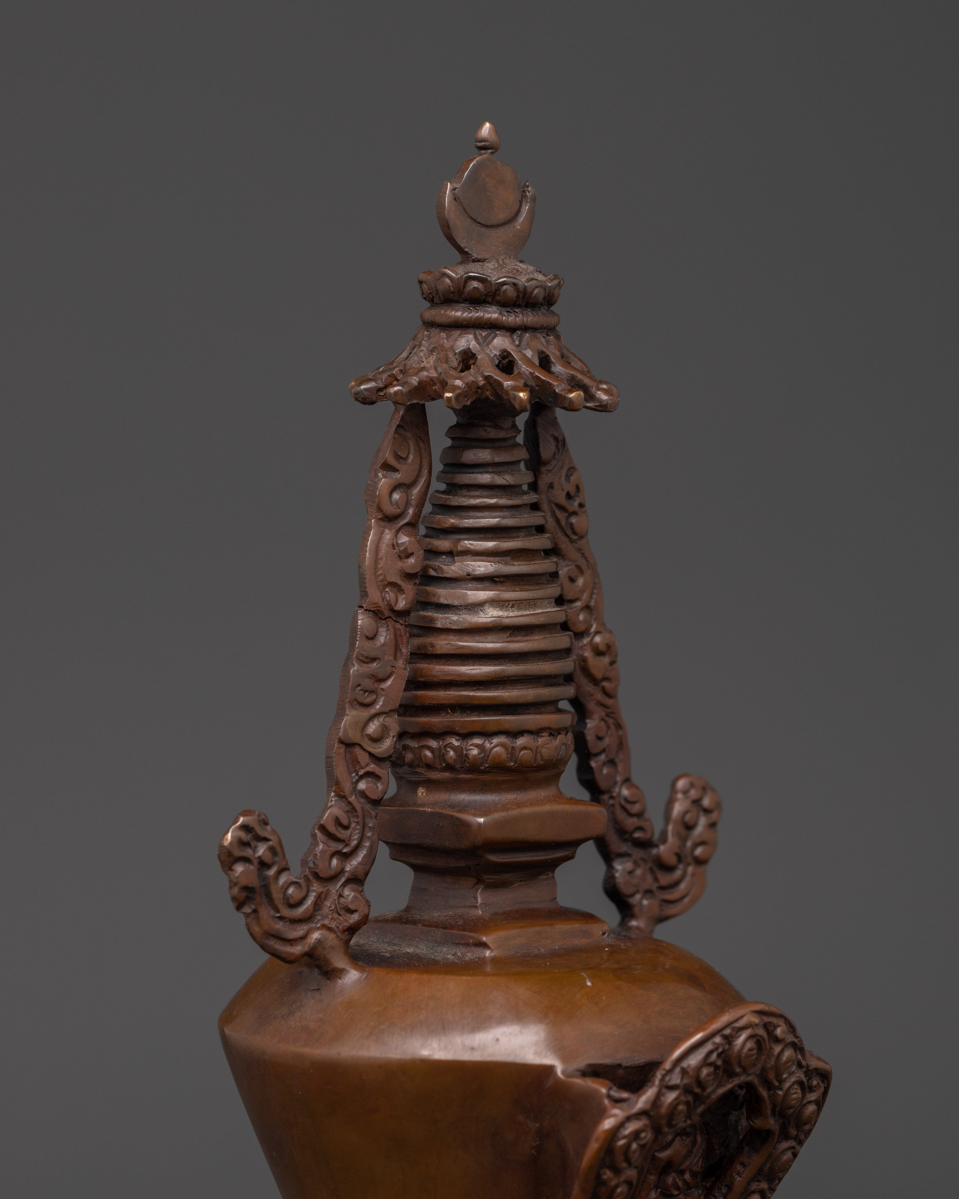 Himalayan Handmade Stupa |  Spiritual Copper Art for Meditation & Rituals