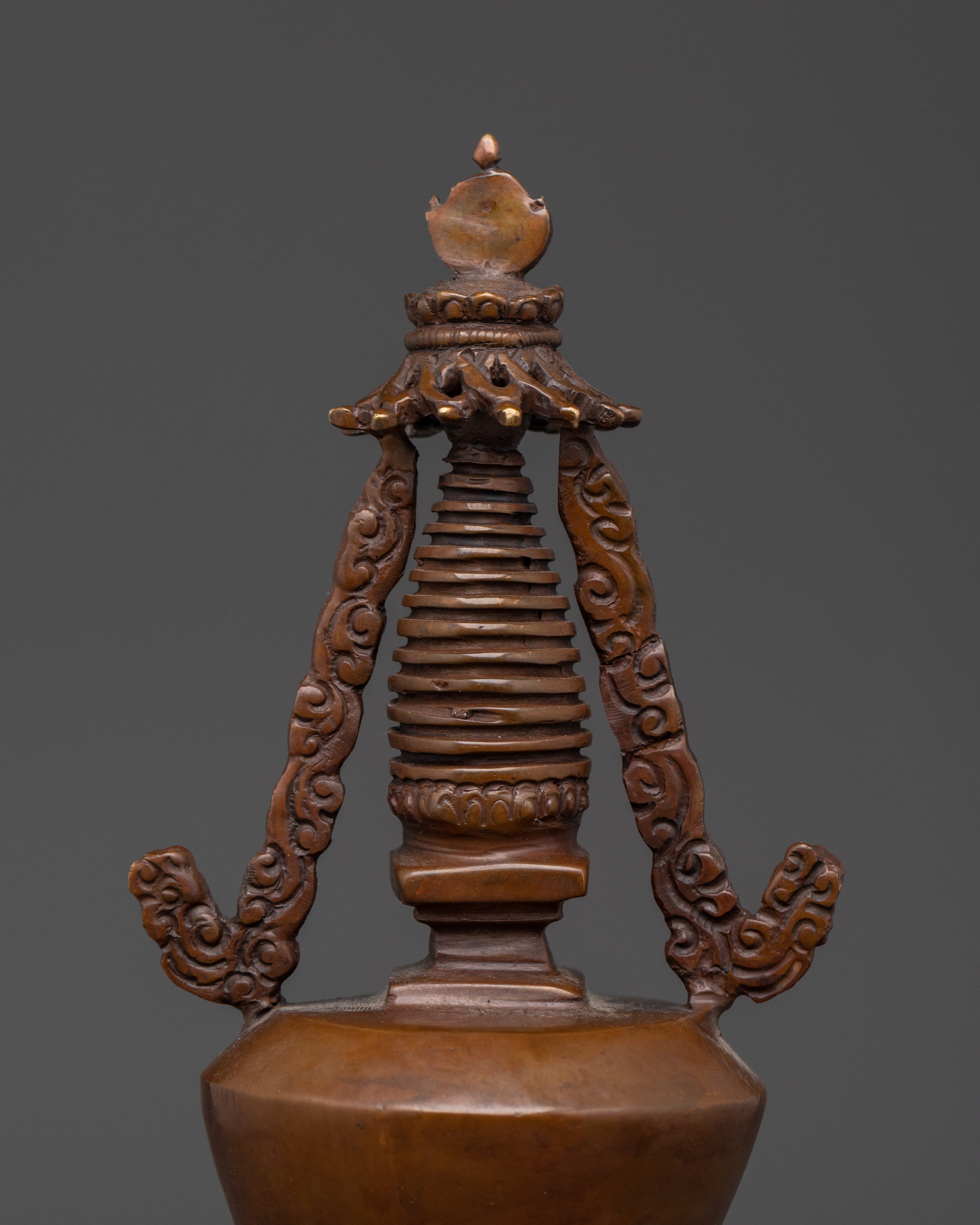 Himalayan Handmade Stupa |  Spiritual Copper Art for Meditation & Rituals