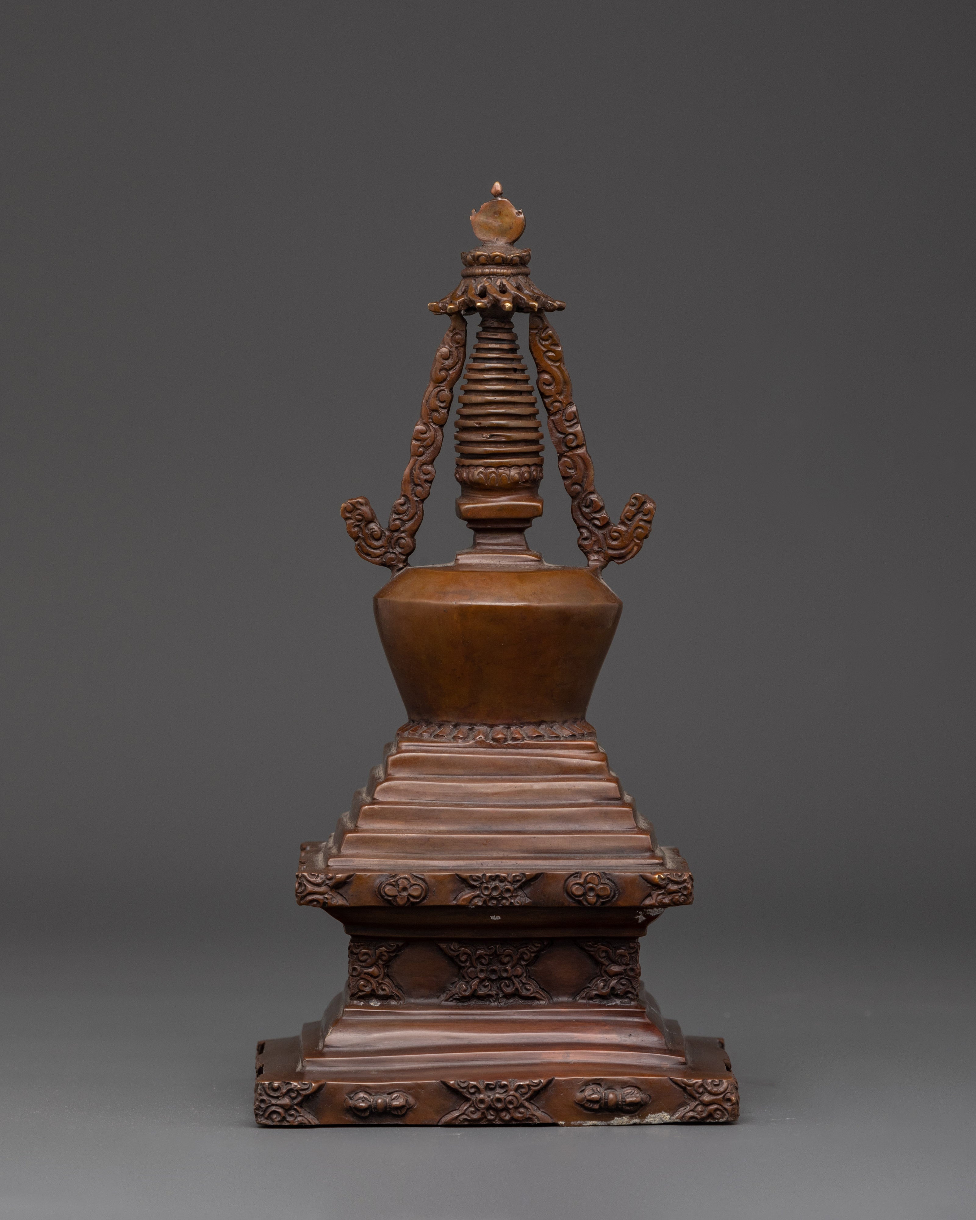 Himalayan Handmade Stupa |  Spiritual Copper Art for Meditation & Rituals