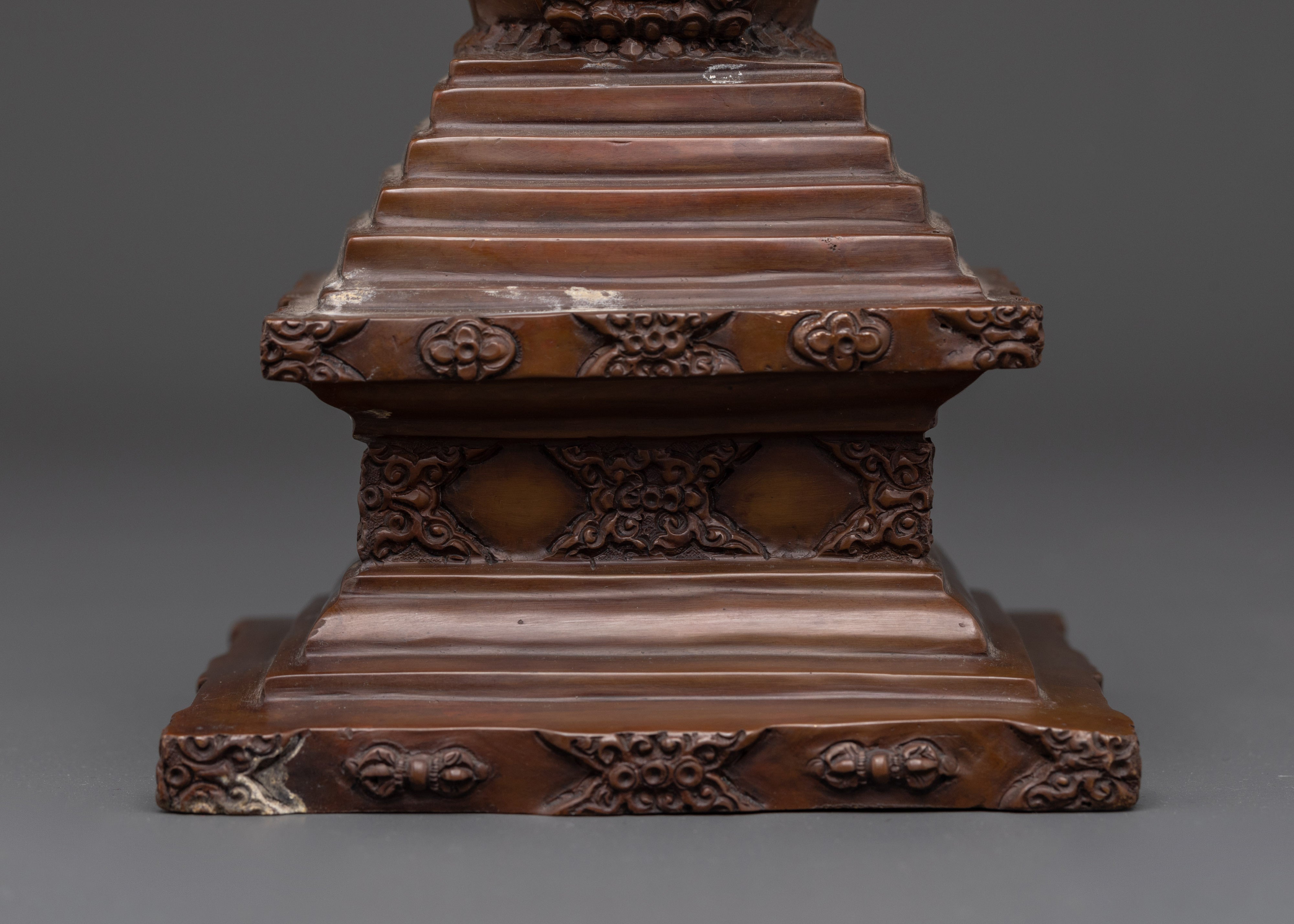 Himalayan Handmade Stupa |  Spiritual Copper Art for Meditation & Rituals