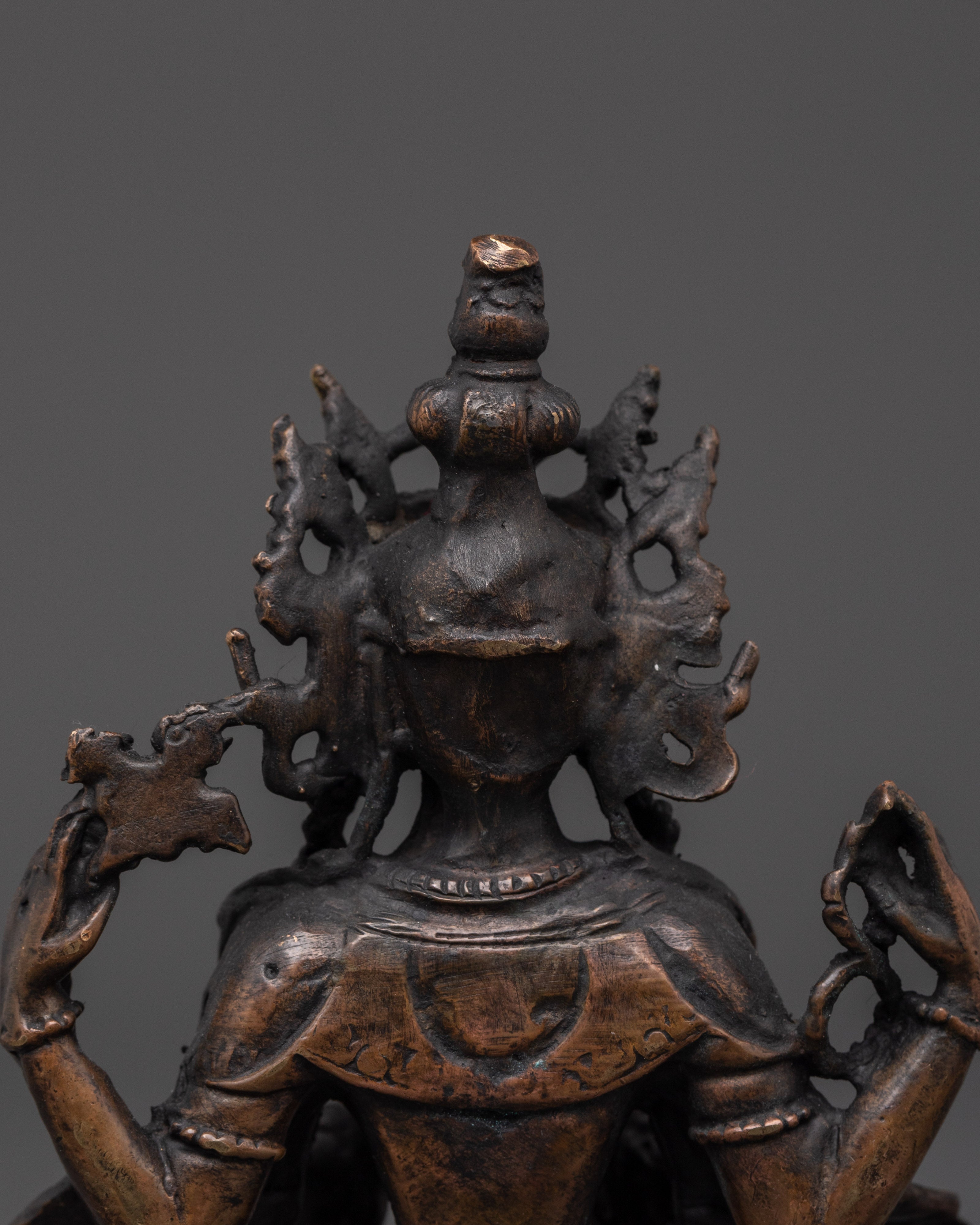 Hand-Crafted Statue of Chenrezig | Traditional Brass Artwork with Antique Finishing