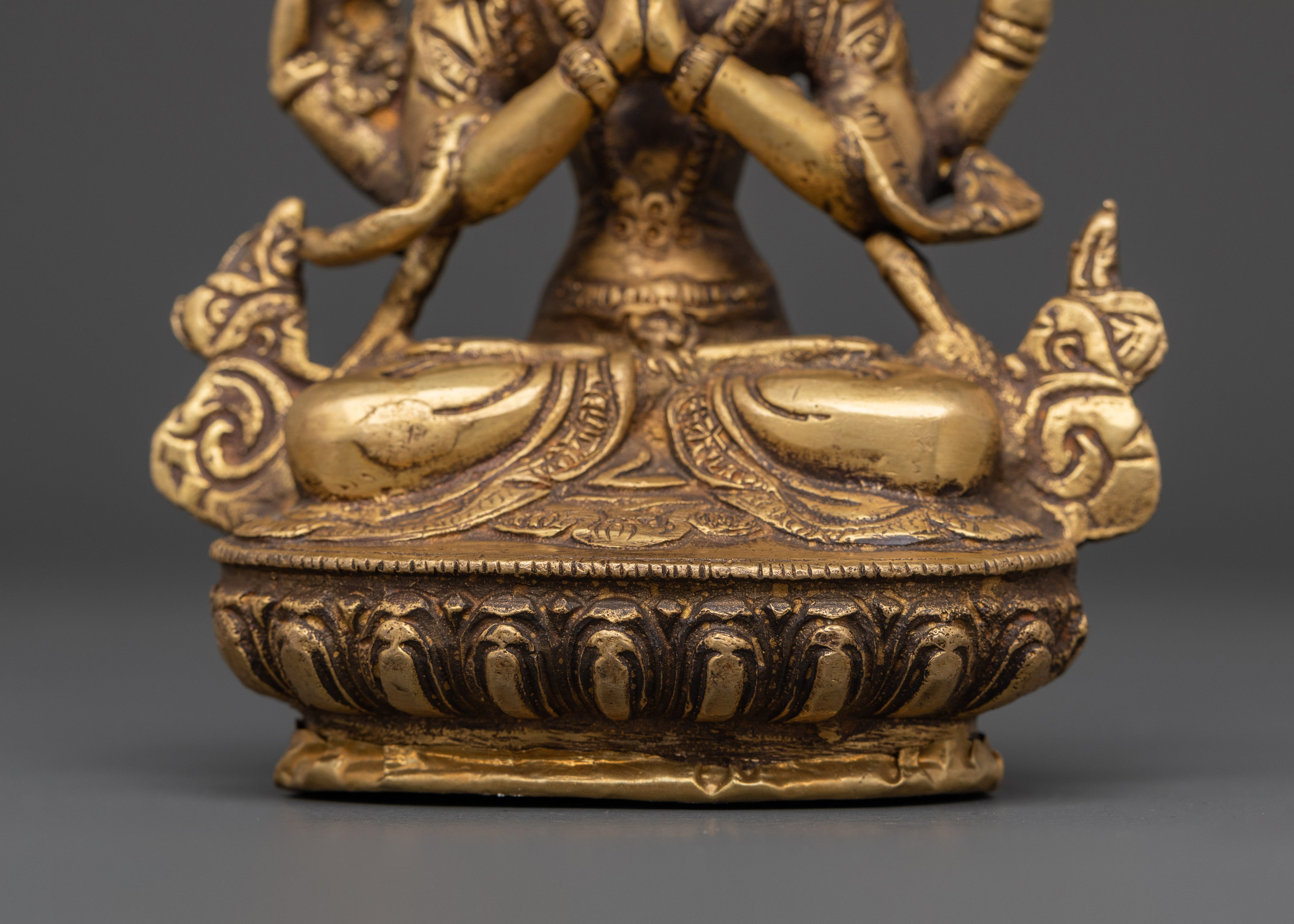 Compassionate Deity Chenrezig Statue | Himalayan Handmade Brass Sculpture